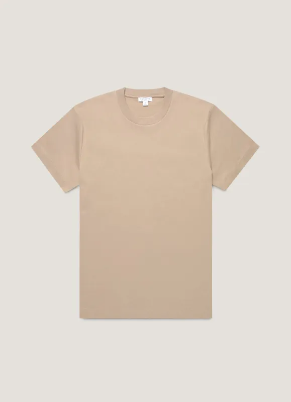 Men's Relaxed Fit Heavyweight T-shirt in Mink sold by Sunspel