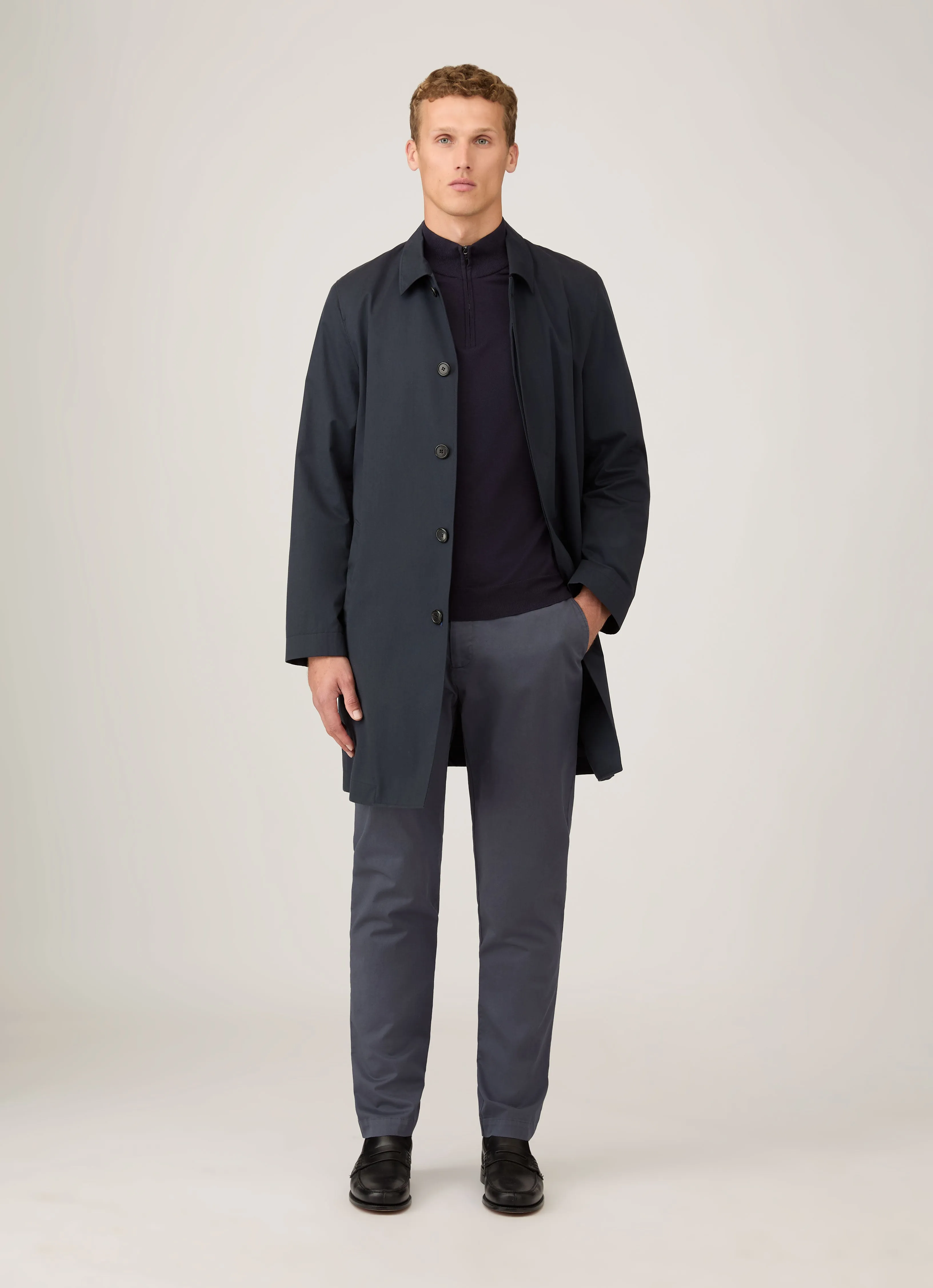 Men's Slim Fit Chino in Slate Blue sold by Sunspel product image thumbnail 3