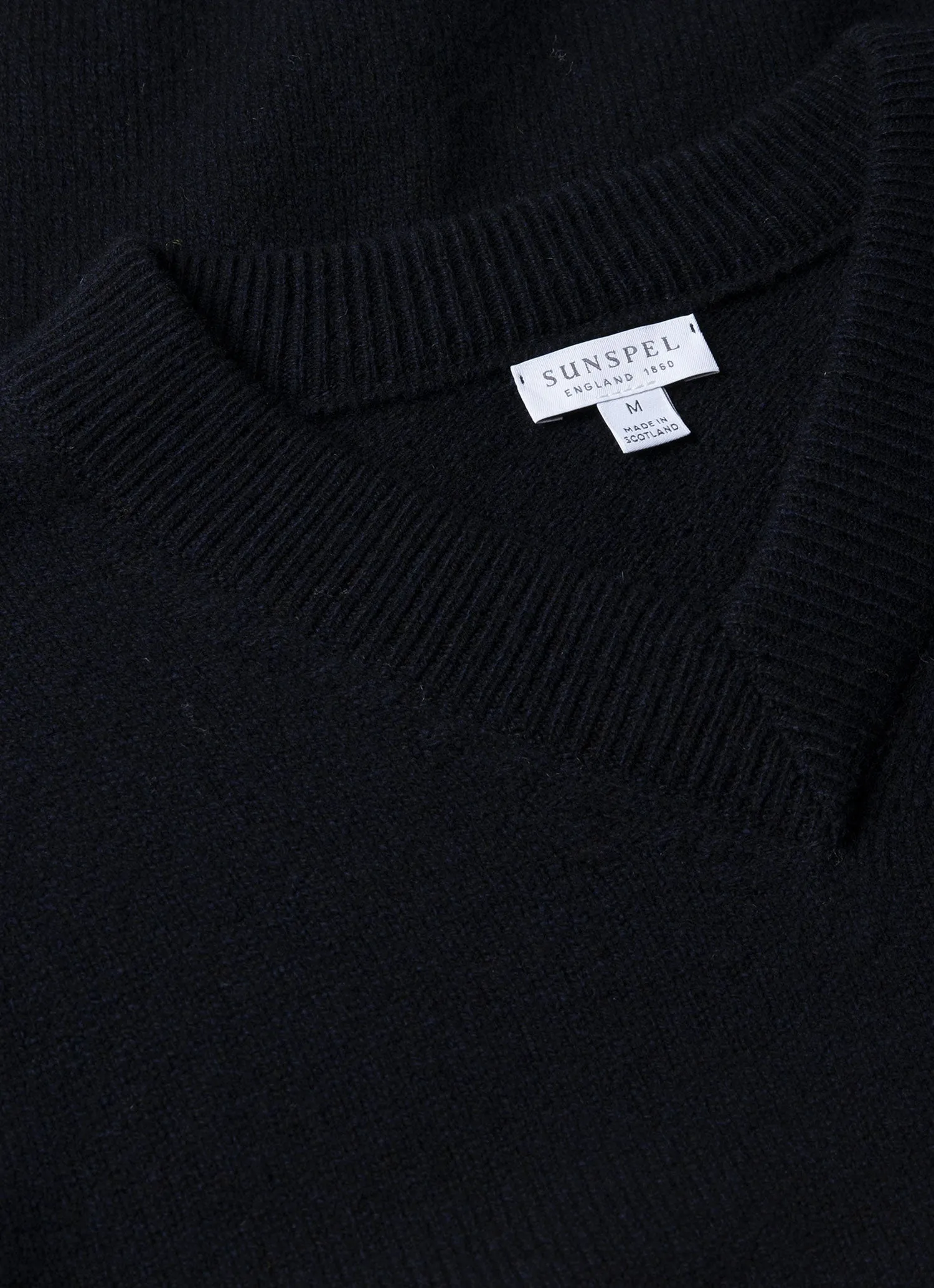 Men's Lambswool V-neck Jumper in Dark Navy Mouline sold by Sunspel product image thumbnail 4