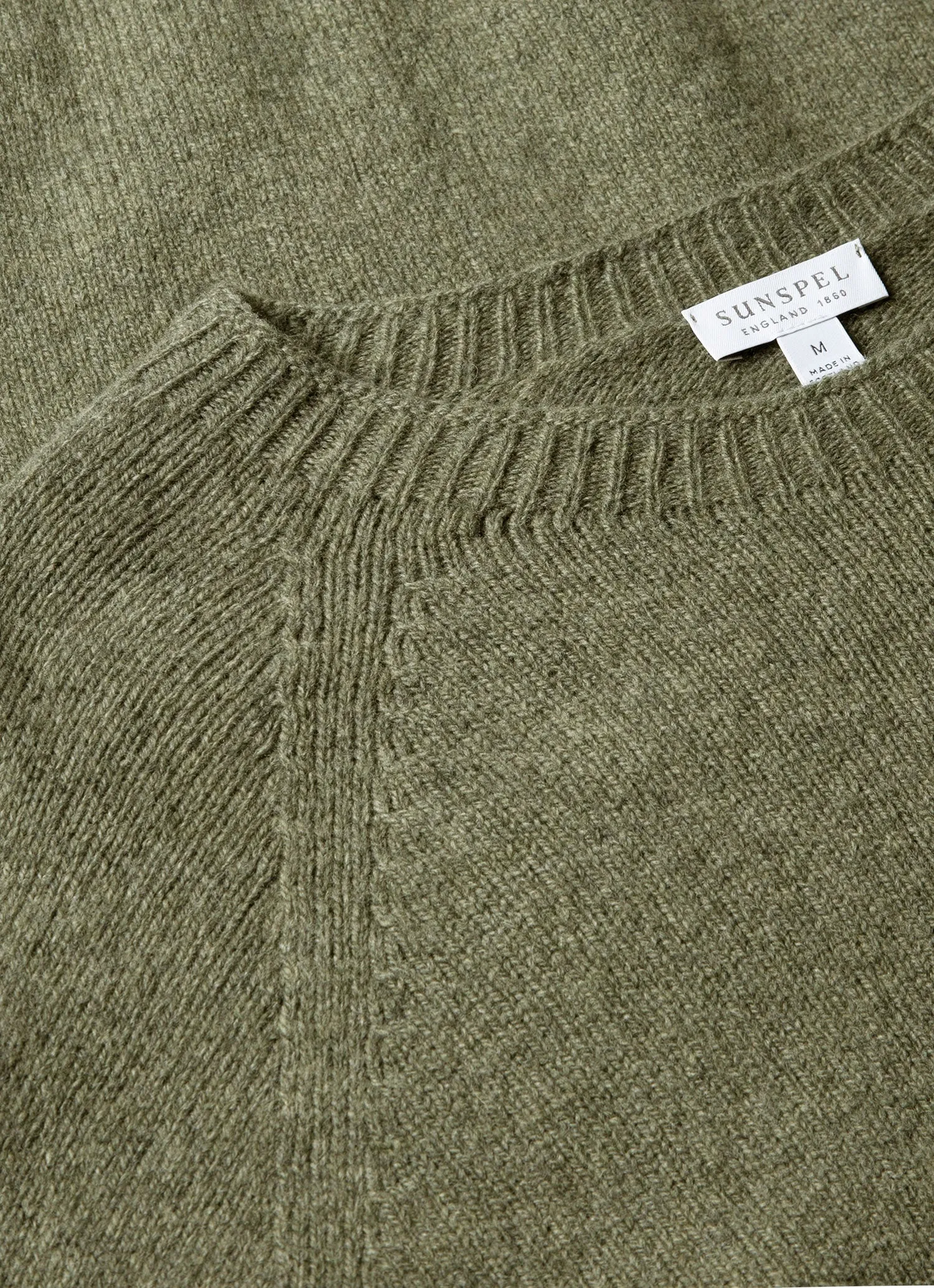 Men's Lambswool Crew Neck Jumper in Sea Moss sold by Sunspel product image thumbnail 4