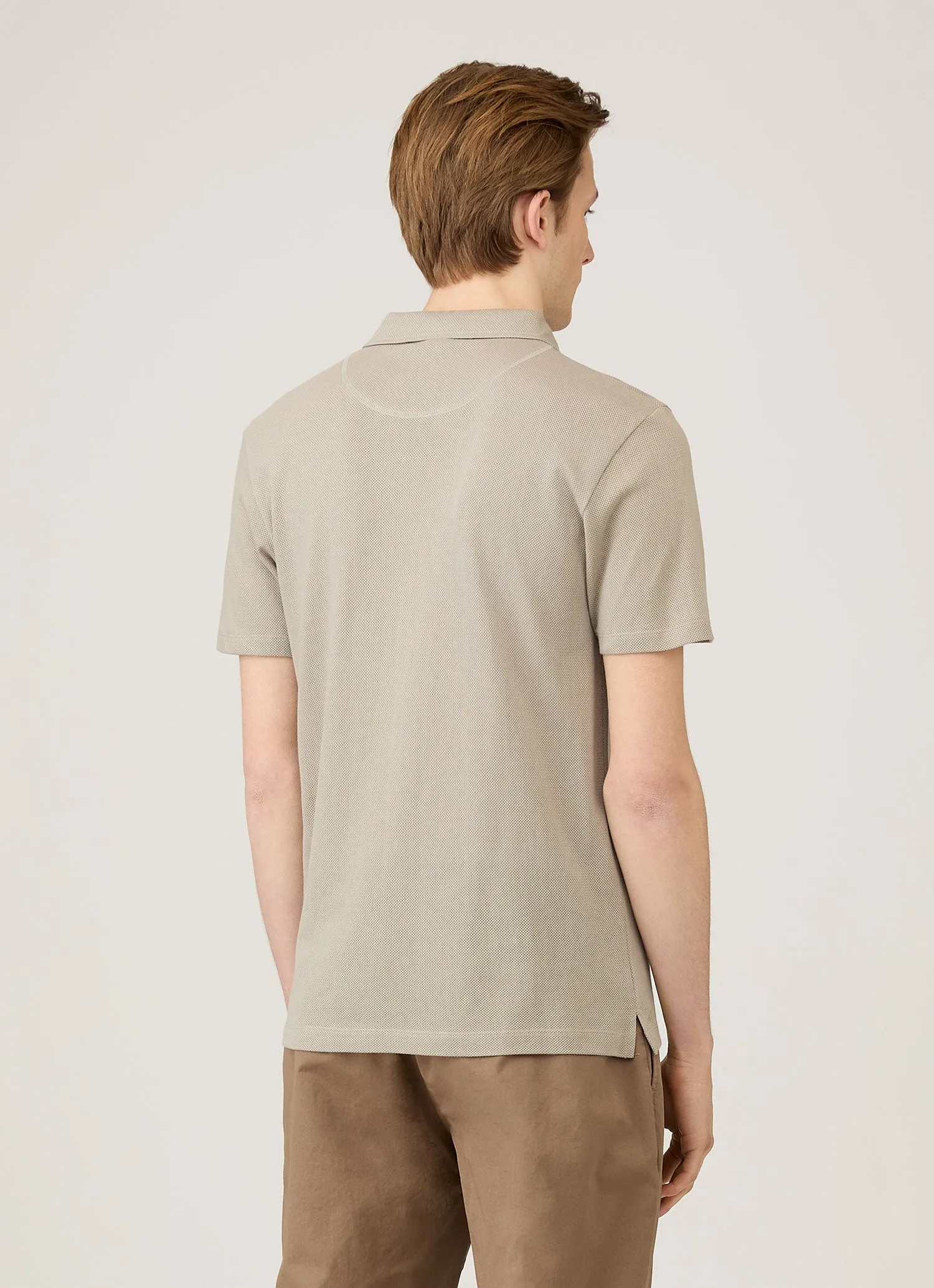 Men's Riviera Polo Shirt in Fog sold by Sunspel product image thumbnail 5