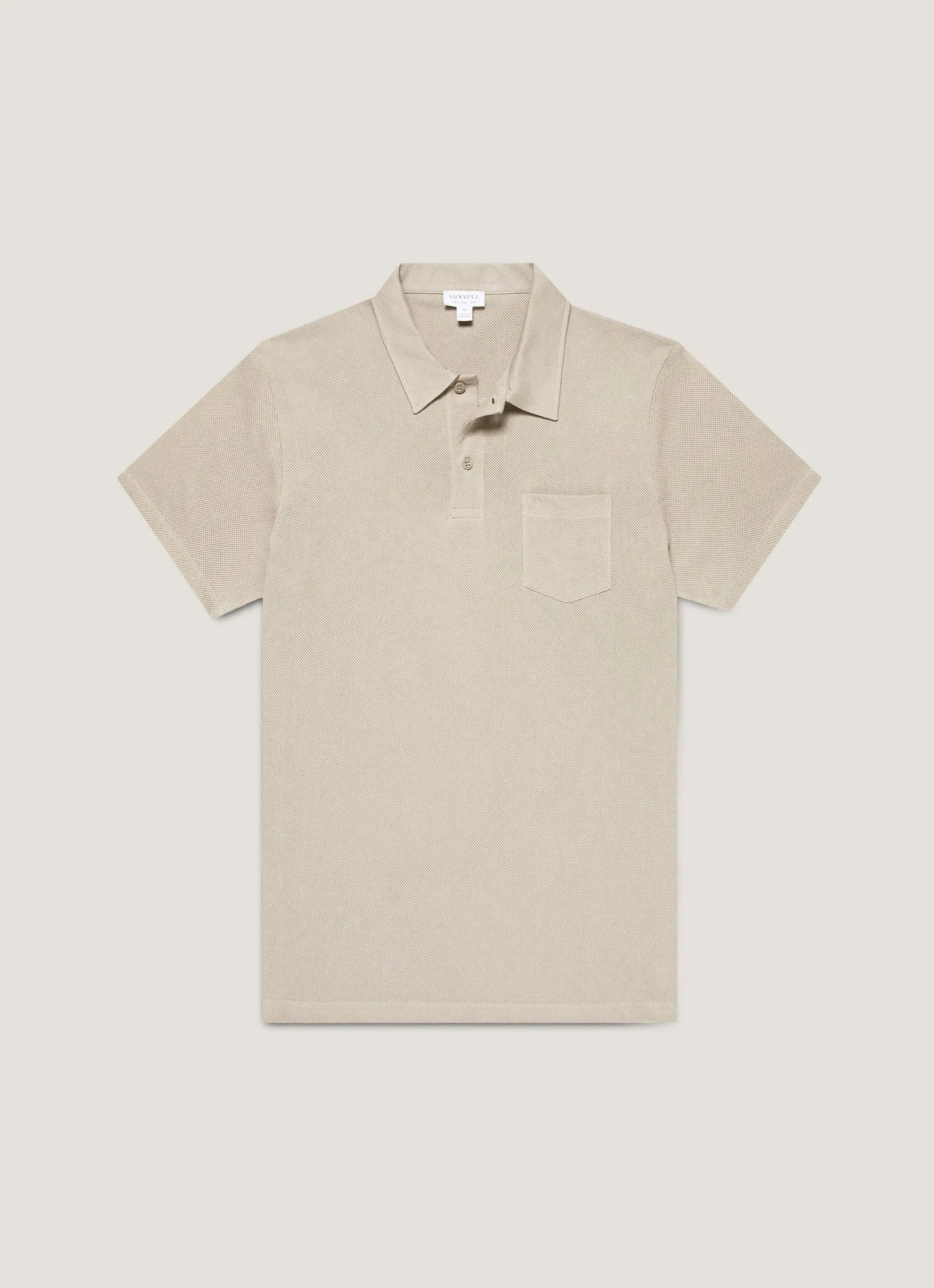 Men's Riviera Polo Shirt in Fog sold by Sunspel