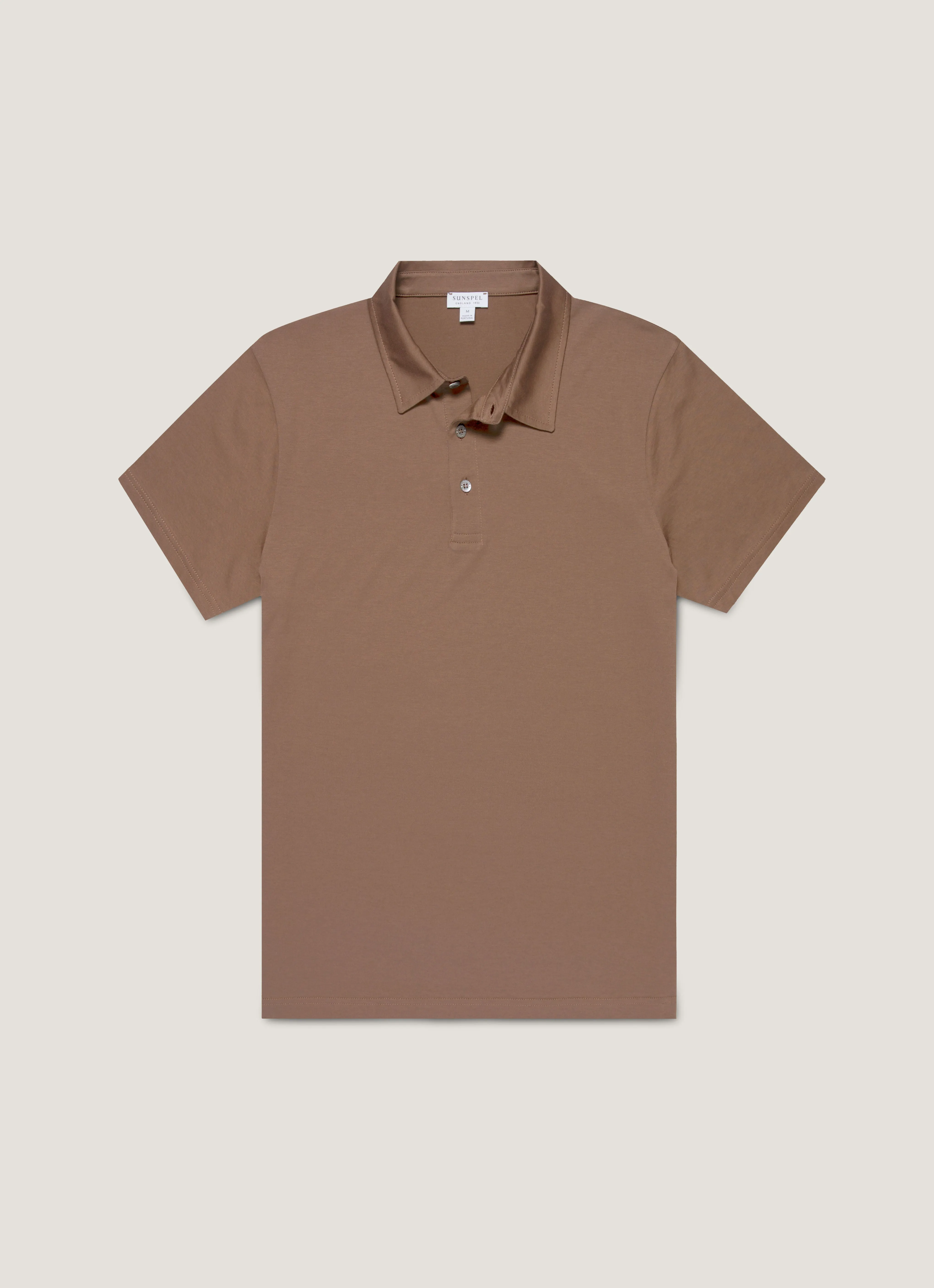 Men's Classic Jersey Polo Shirt in Bark sold by Sunspel