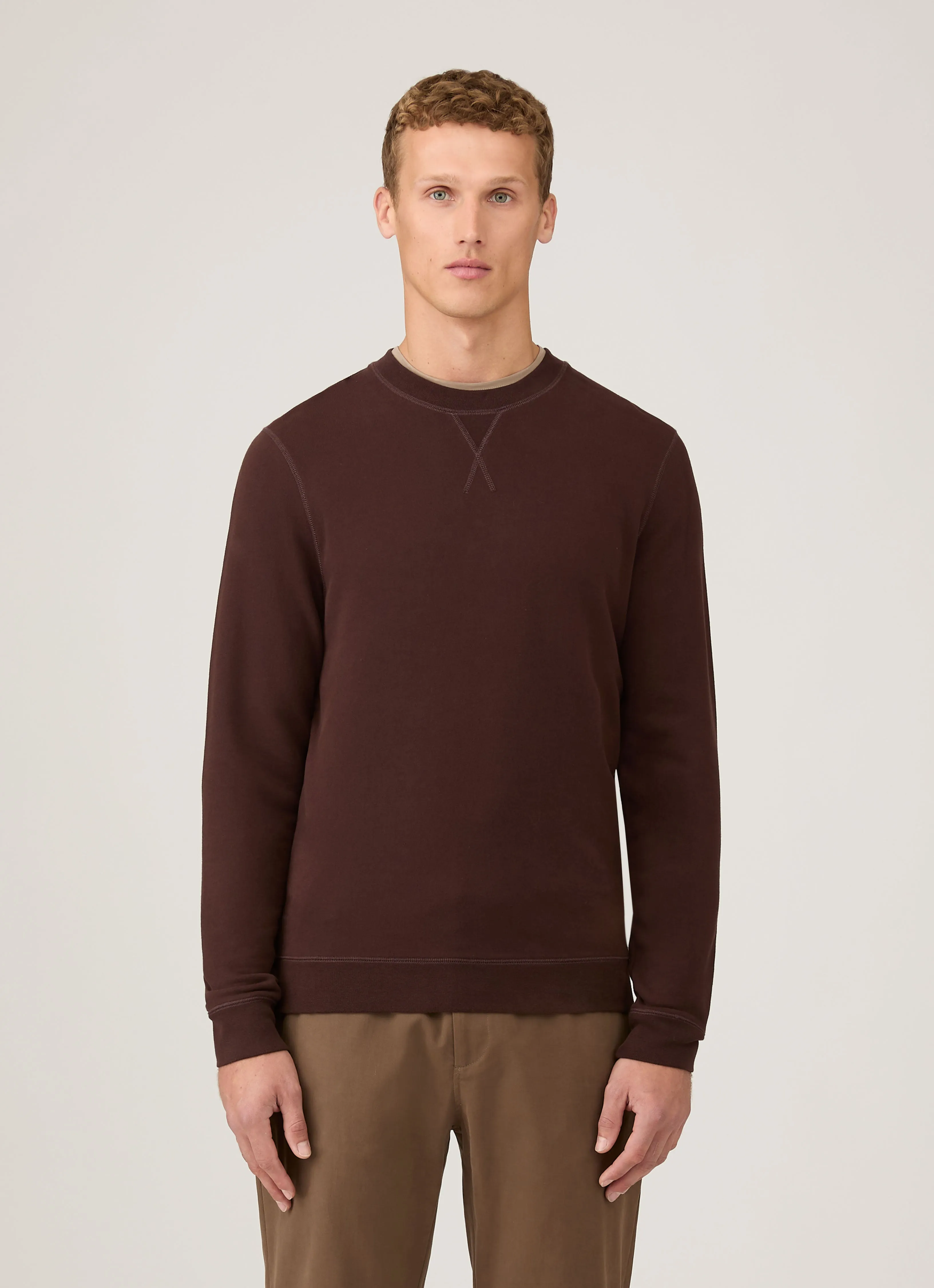 Men's Loopback Sweatshirt in Truffle sold by Sunspel product image thumbnail 2