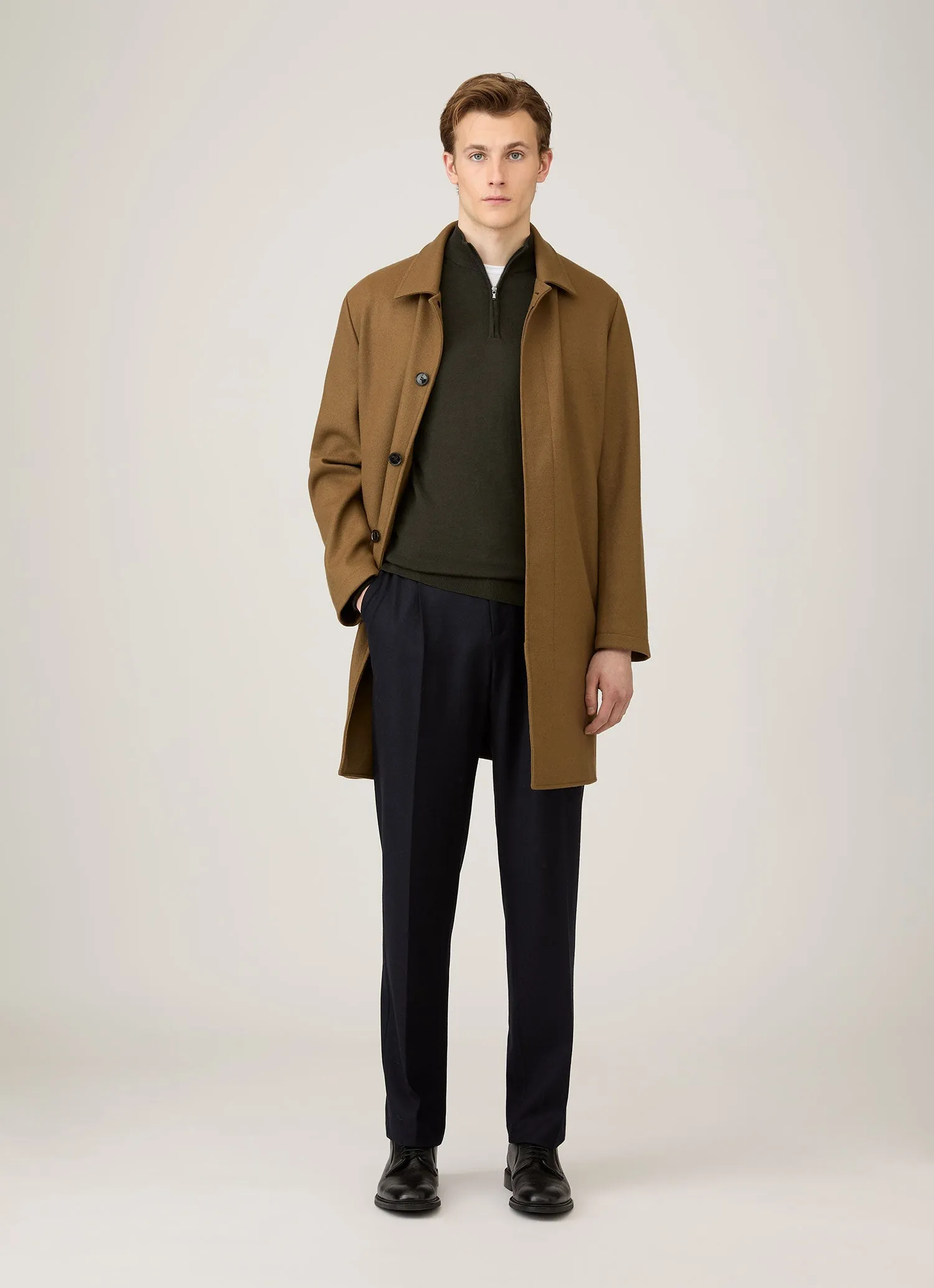 Men's Extra-Fine Merino Zip Neck in Dark Green sold by Sunspel product image thumbnail 3