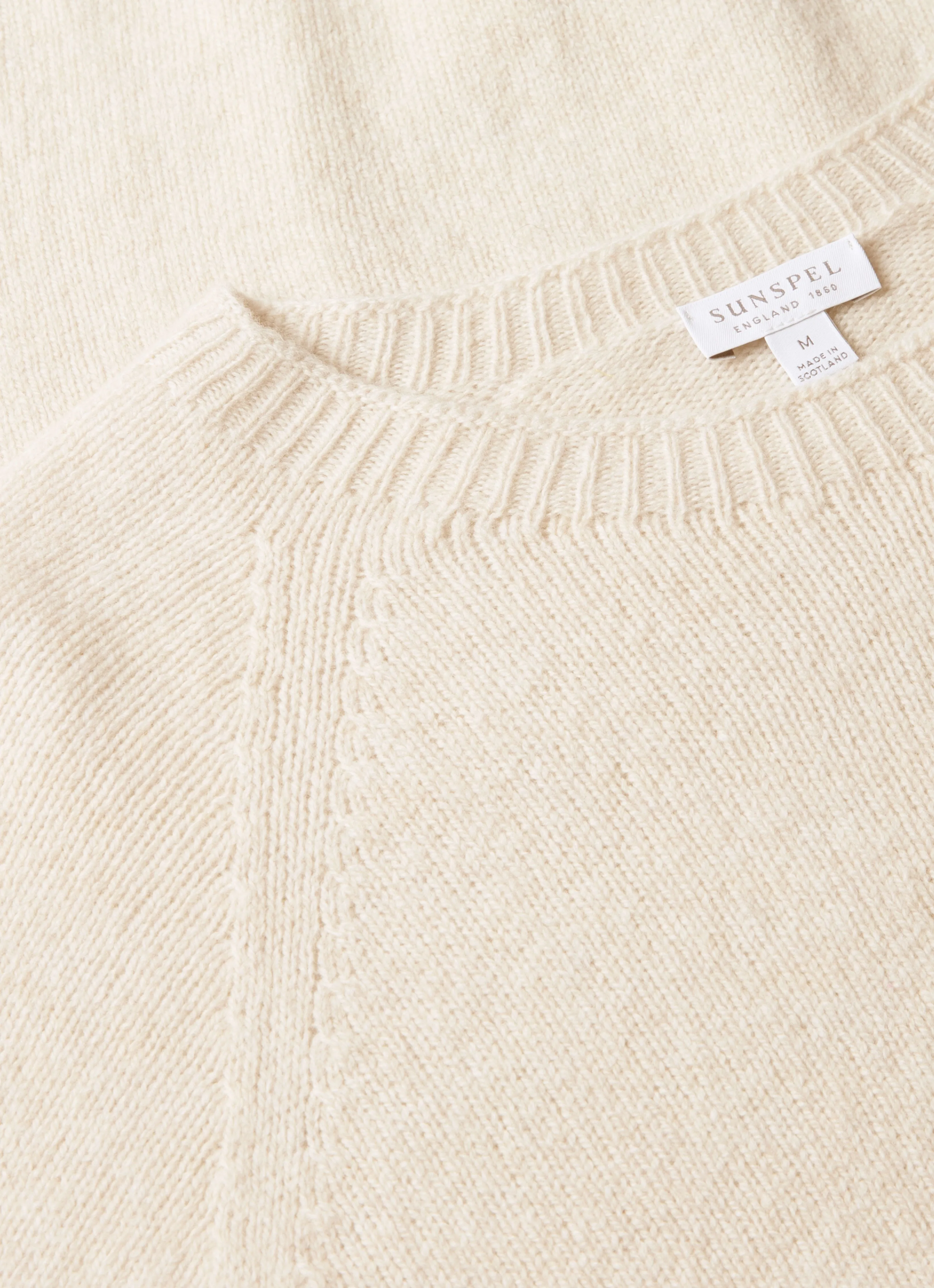 Men's Lambswool Crew Neck Jumper in Oatmeal Melange sold by Sunspel product image thumbnail 4