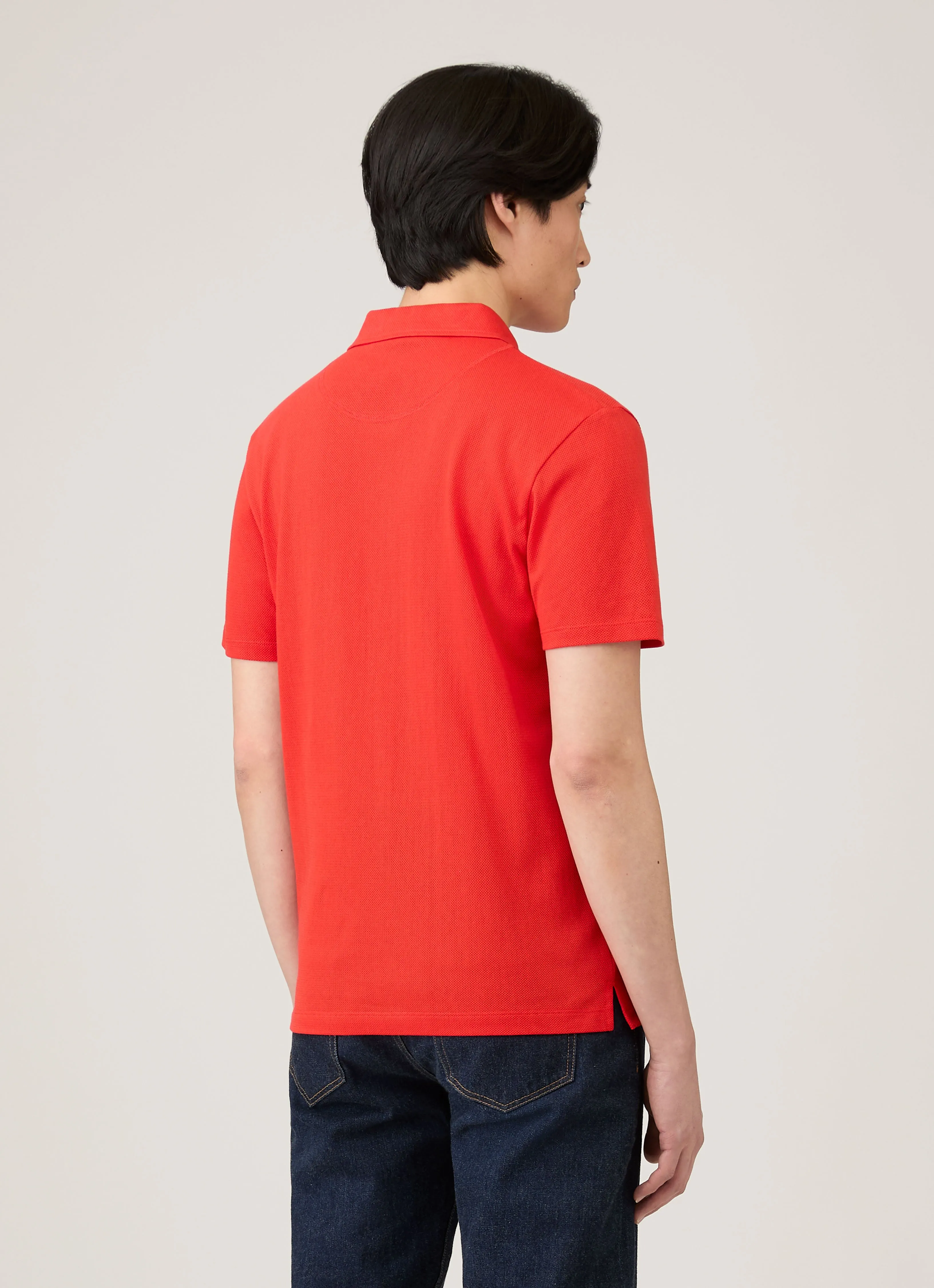 Men's Riviera Polo Shirt in Bright Red sold by Sunspel product image thumbnail 5