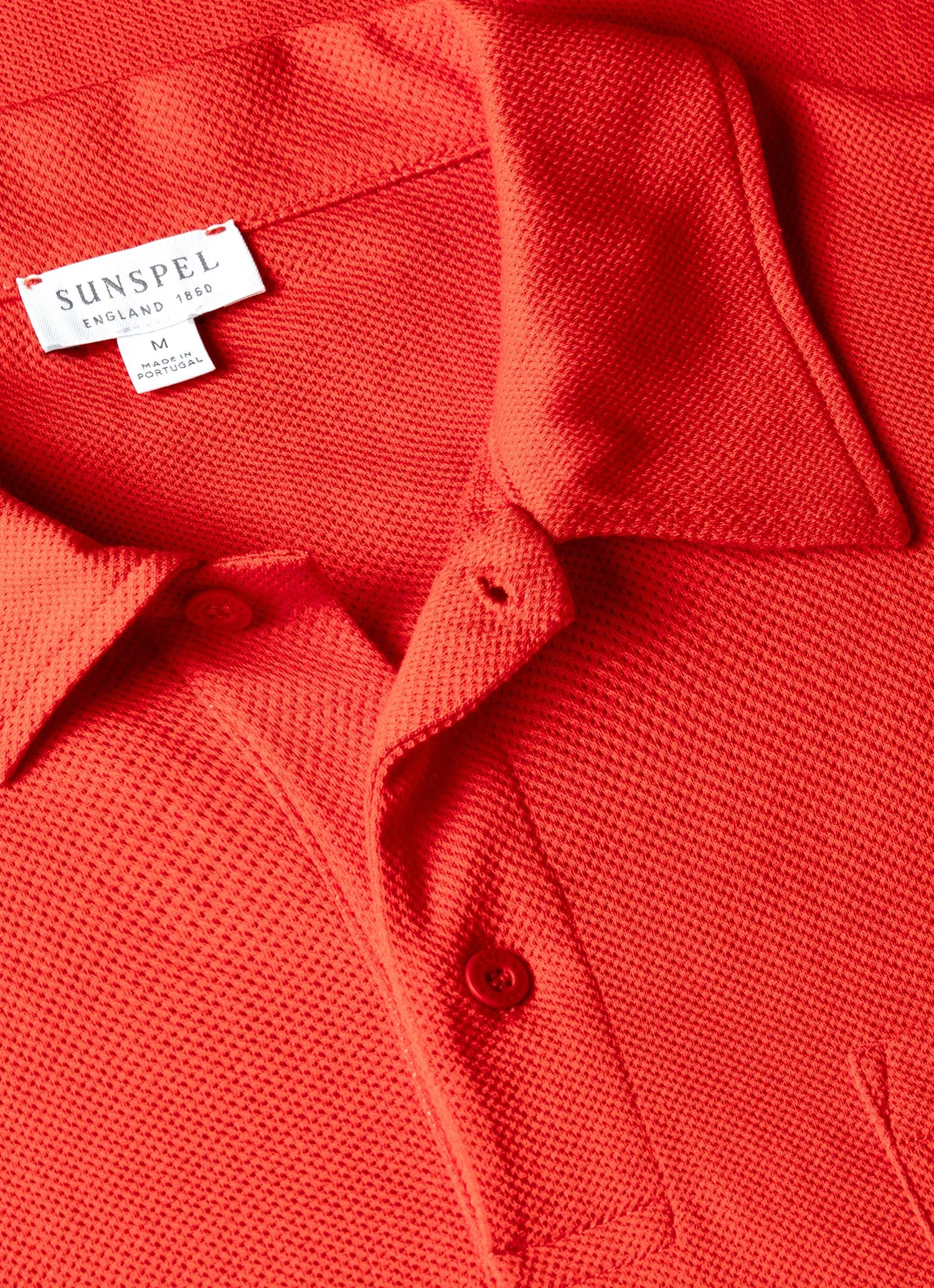 Men's Riviera Polo Shirt in Bright Red sold by Sunspel product image thumbnail 4