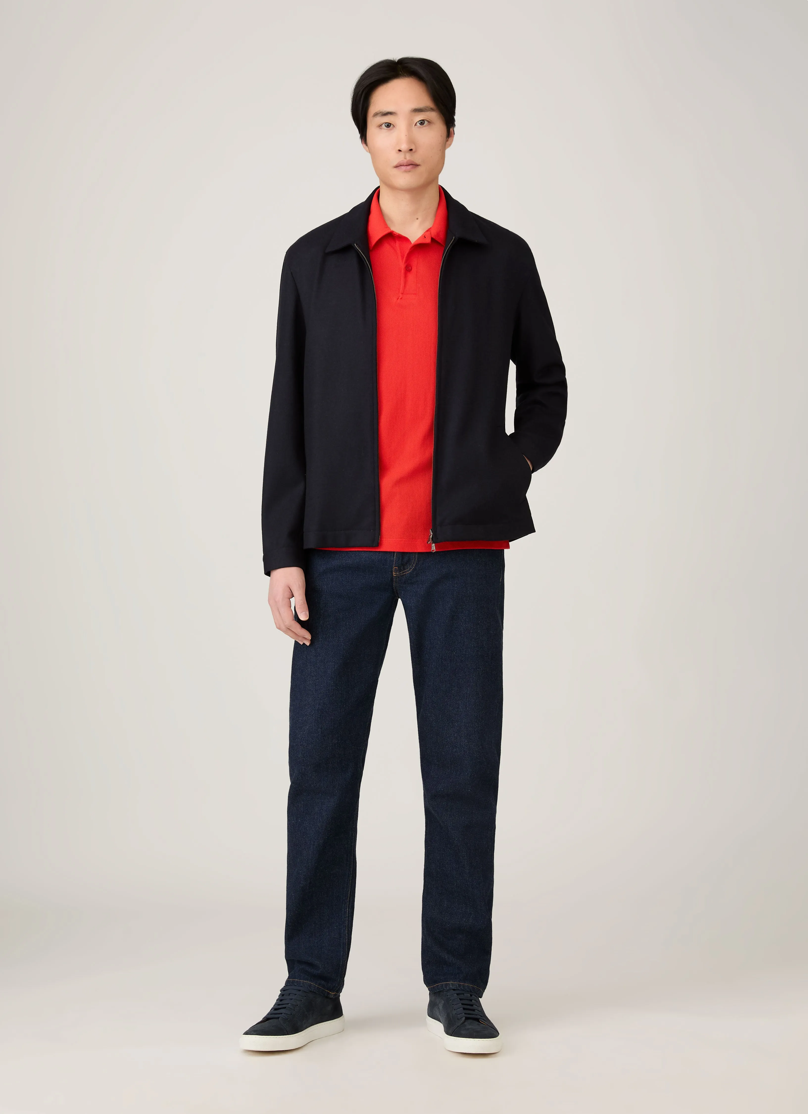 Men's Riviera Polo Shirt in Bright Red sold by Sunspel product image thumbnail 3