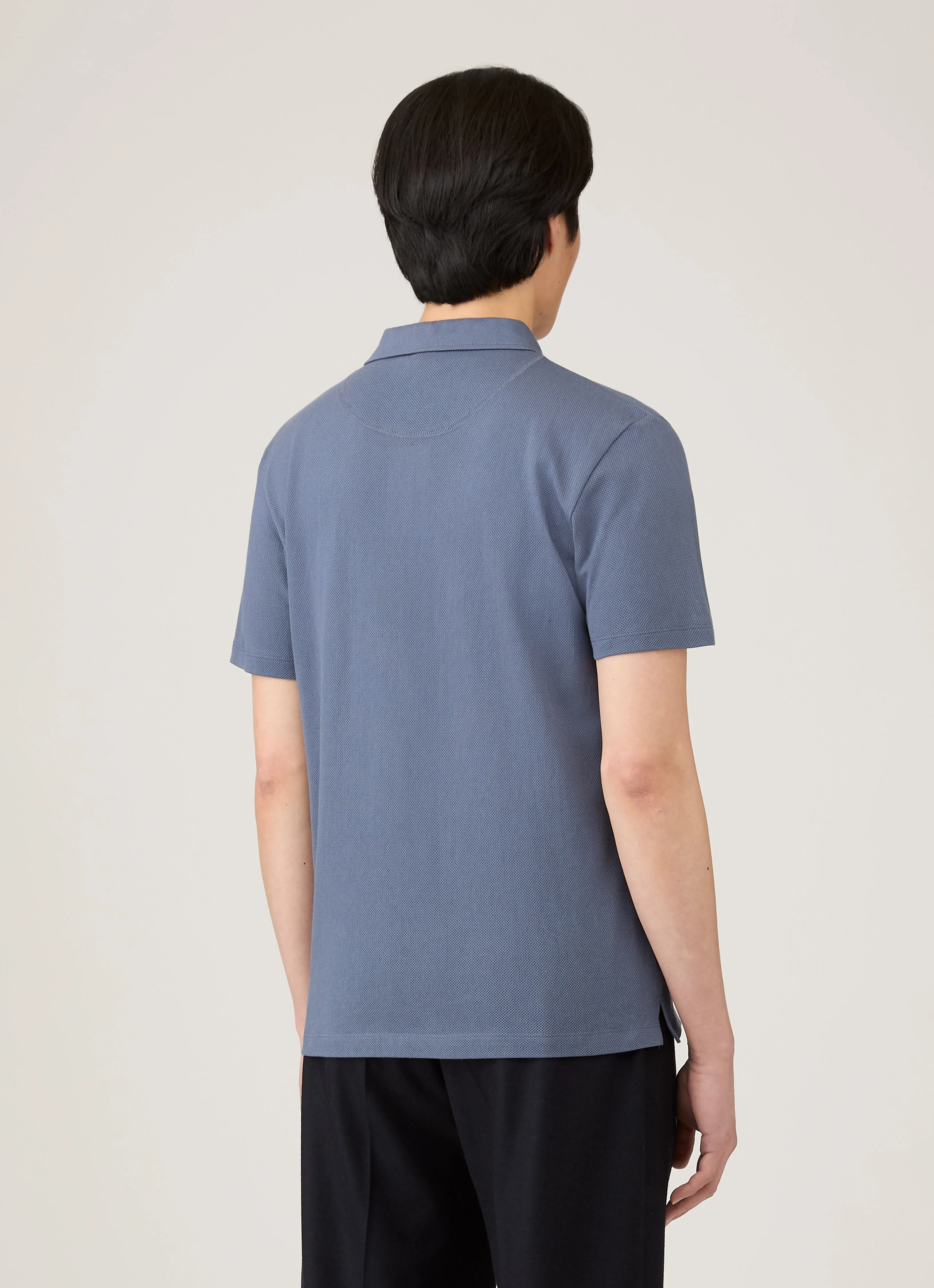 Men's Riviera Polo Shirt in Selvedge Blue sold by Sunspel product image thumbnail 5