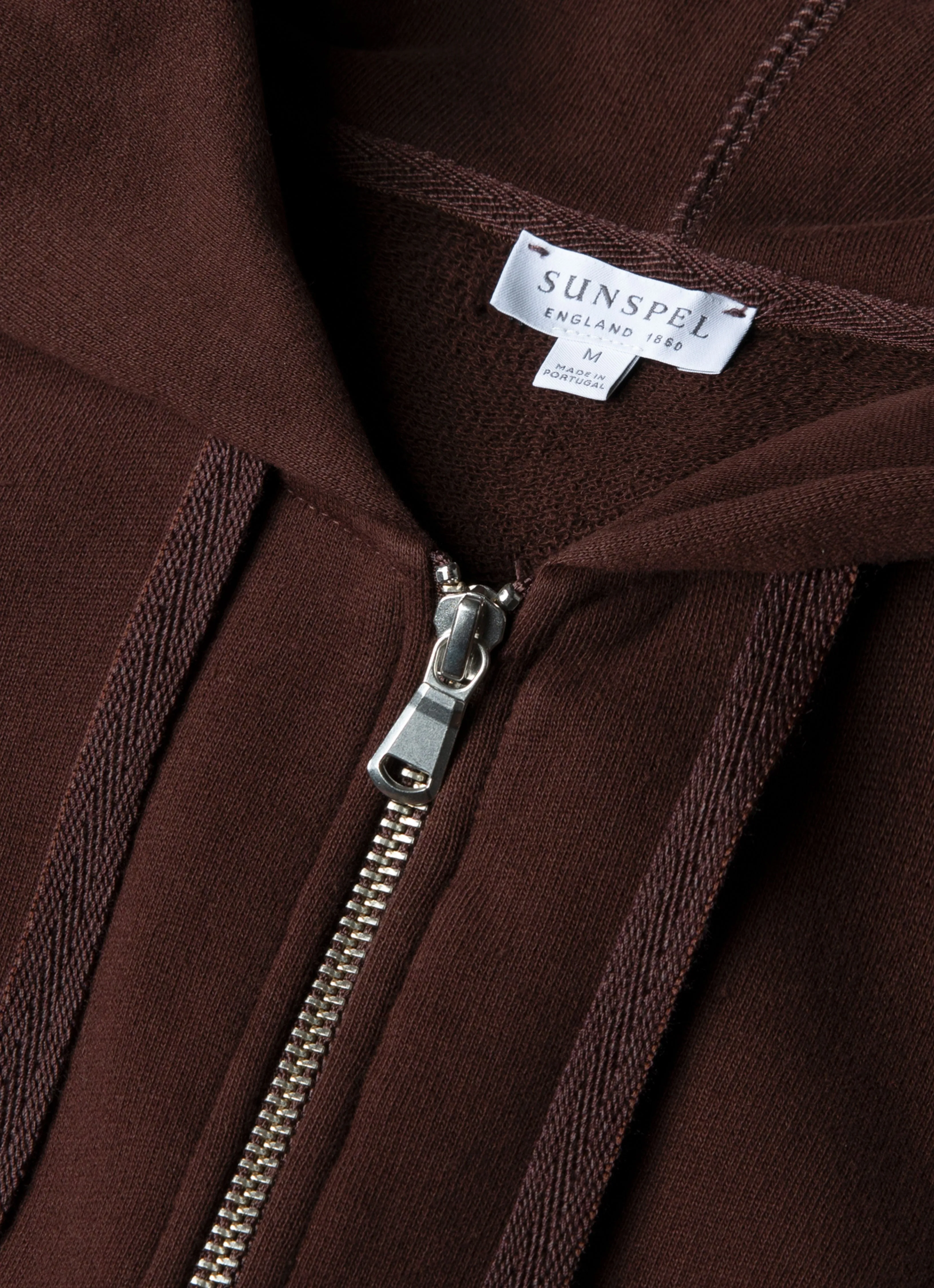 Men's Loopback Zip Hoodie in Truffle sold by Sunspel product image thumbnail 4