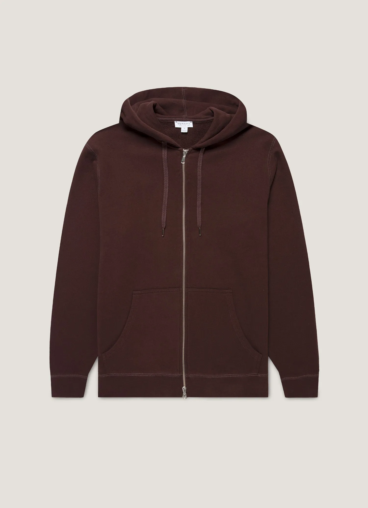 Men's Loopback Zip Hoodie in Truffle sold by Sunspel