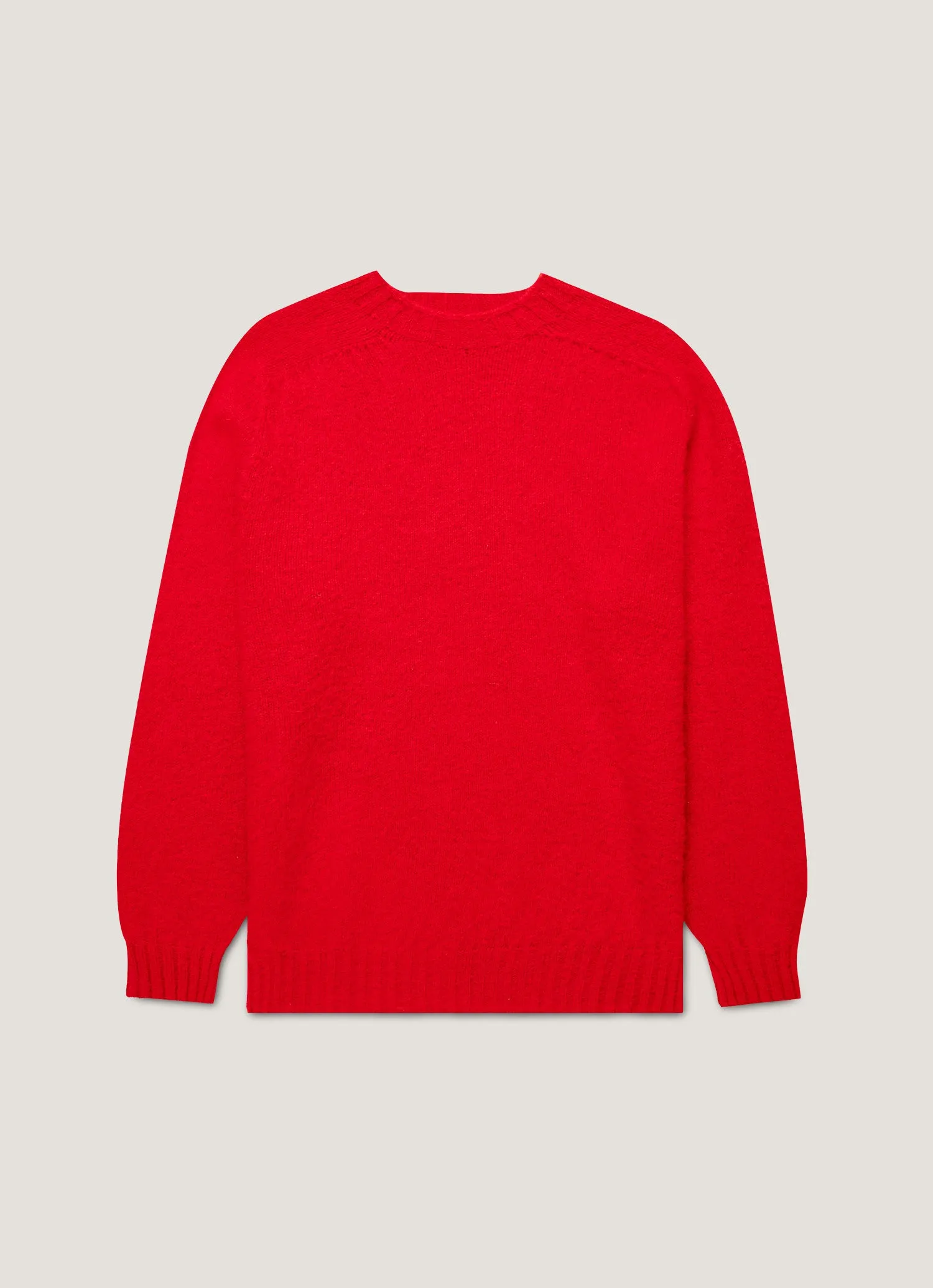 Men's Shetland Crew Neck Jumper in Bright Red sold by Sunspel