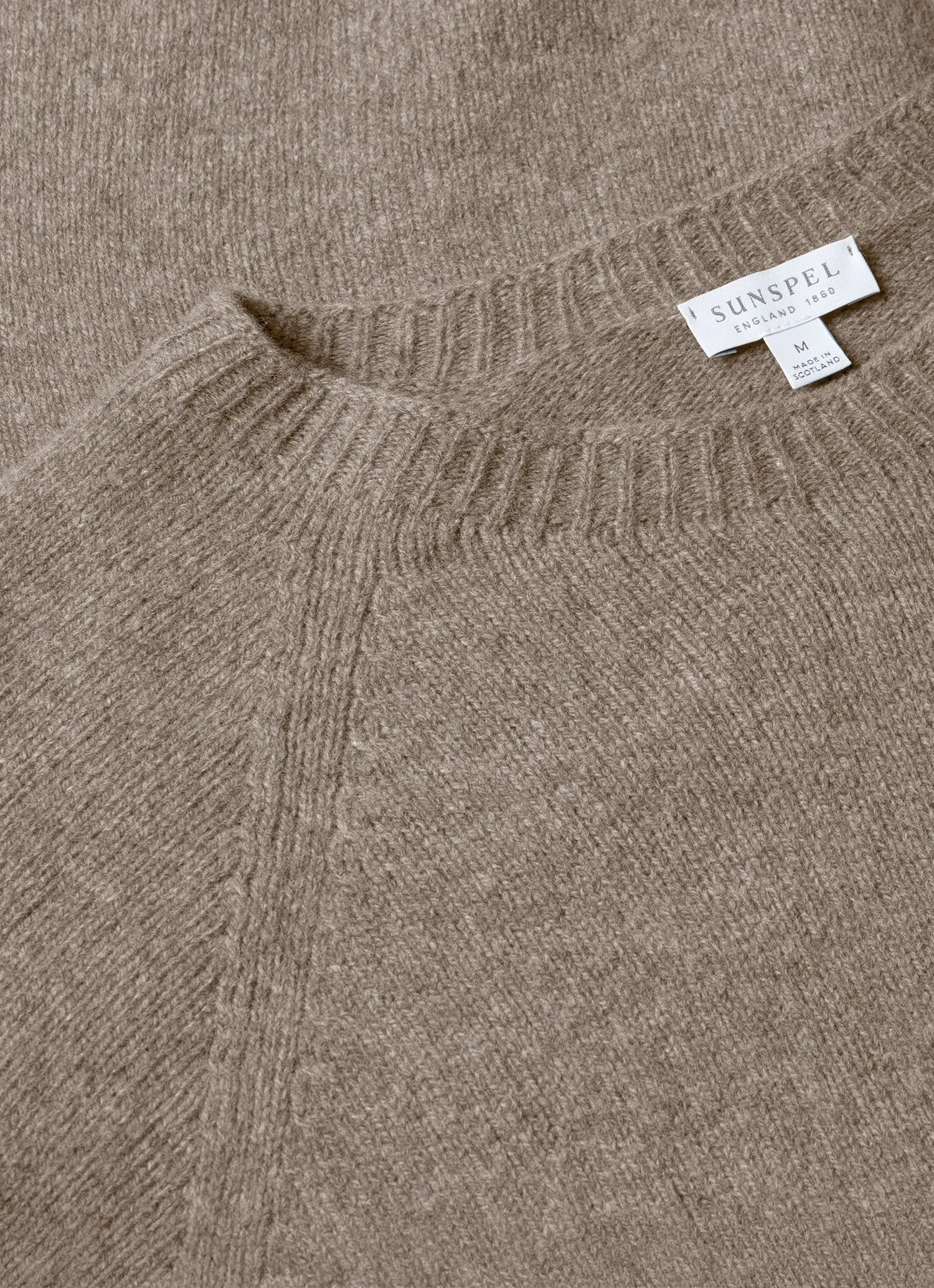 Men's Lambswool Crew Neck Jumper in Bark sold by Sunspel product image thumbnail 4