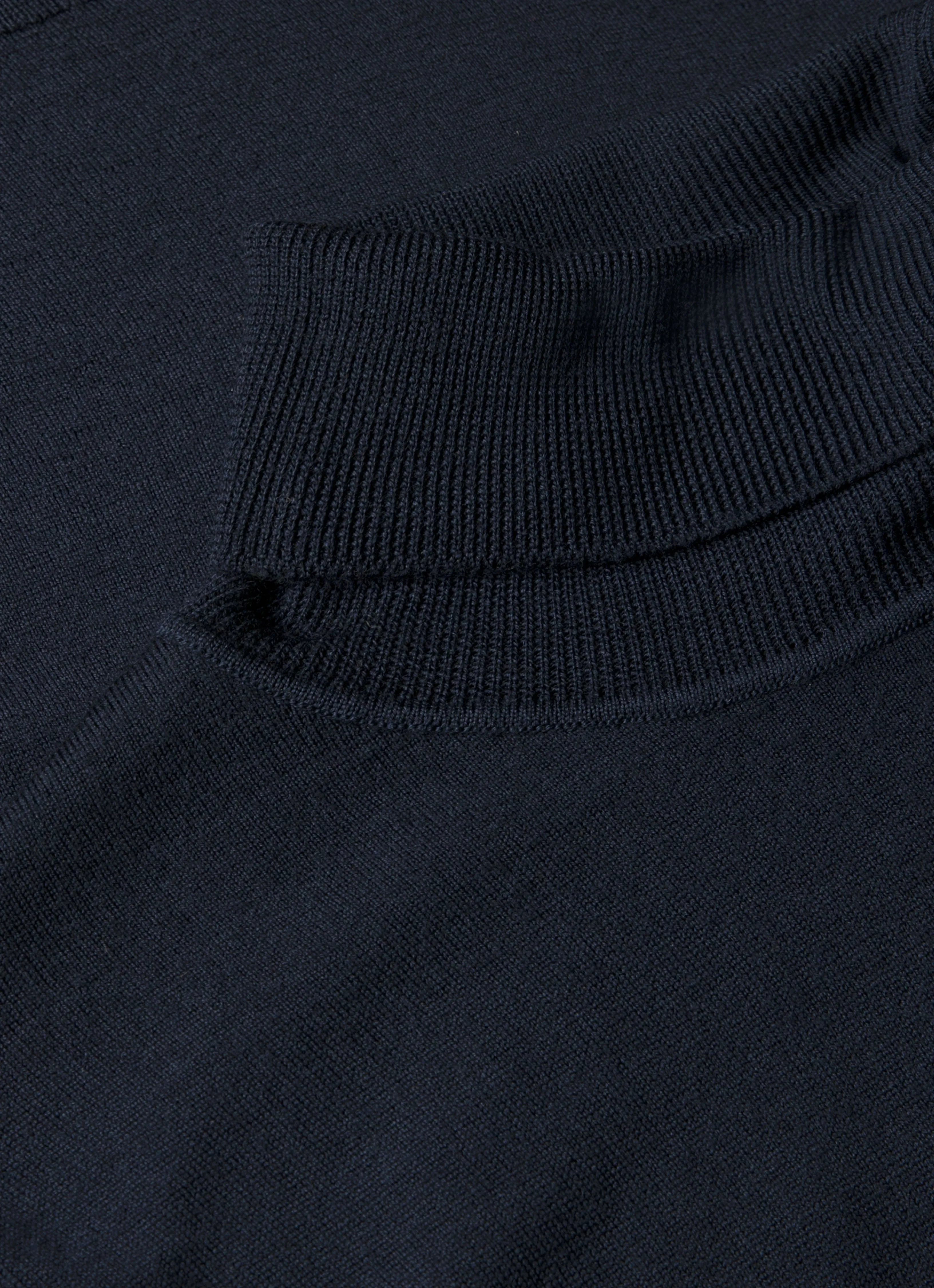 Men's Extra-Fine Merino Roll Neck Jumper in Navy sold by Sunspel product image thumbnail 4