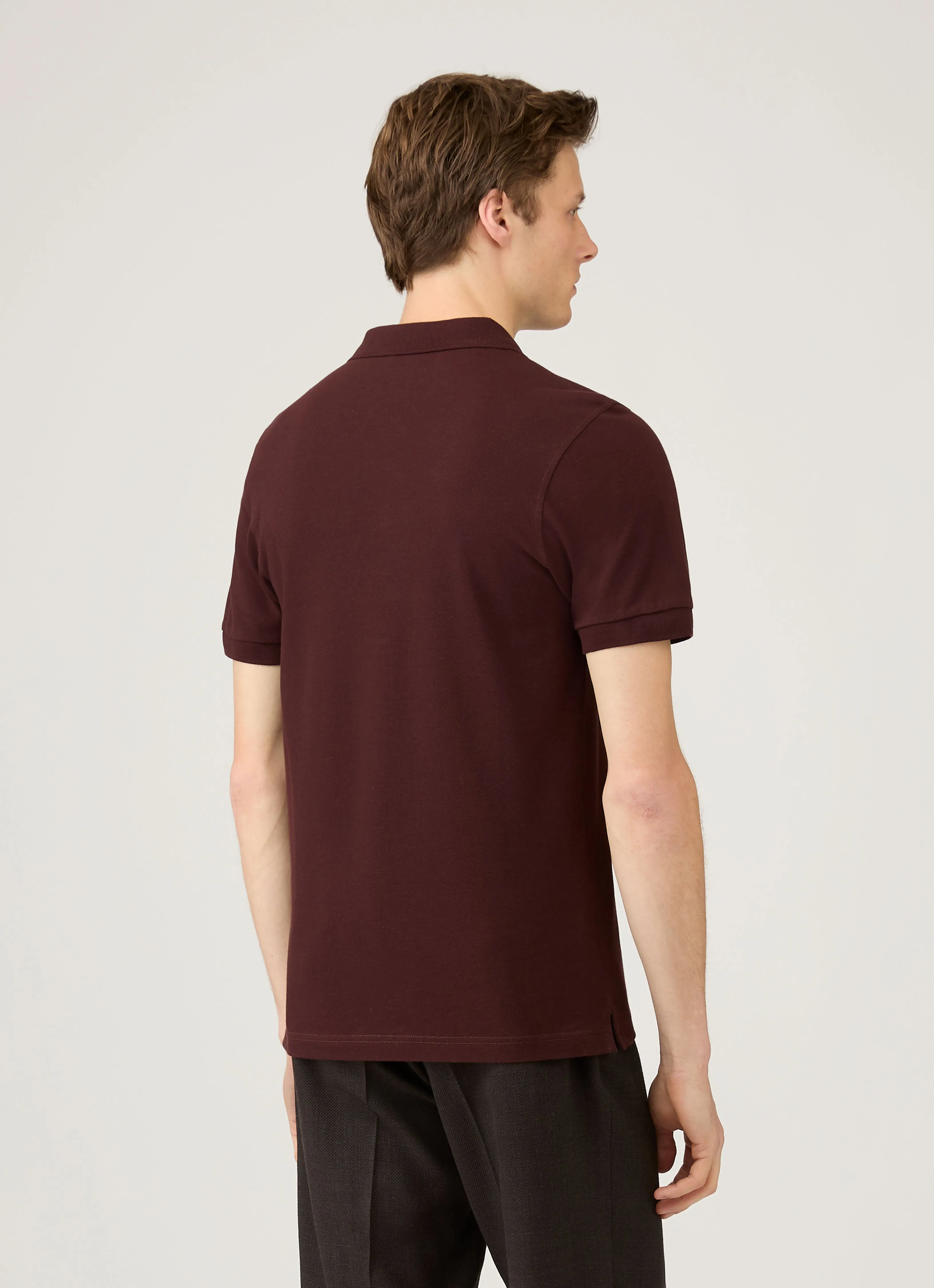 Men's Piqué Polo Shirt in Bakelite sold by Sunspel product image thumbnail 5