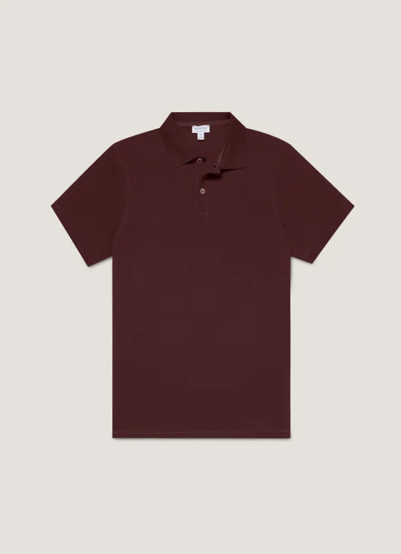 Men's Piqué Polo Shirt in Bakelite sold by Sunspel