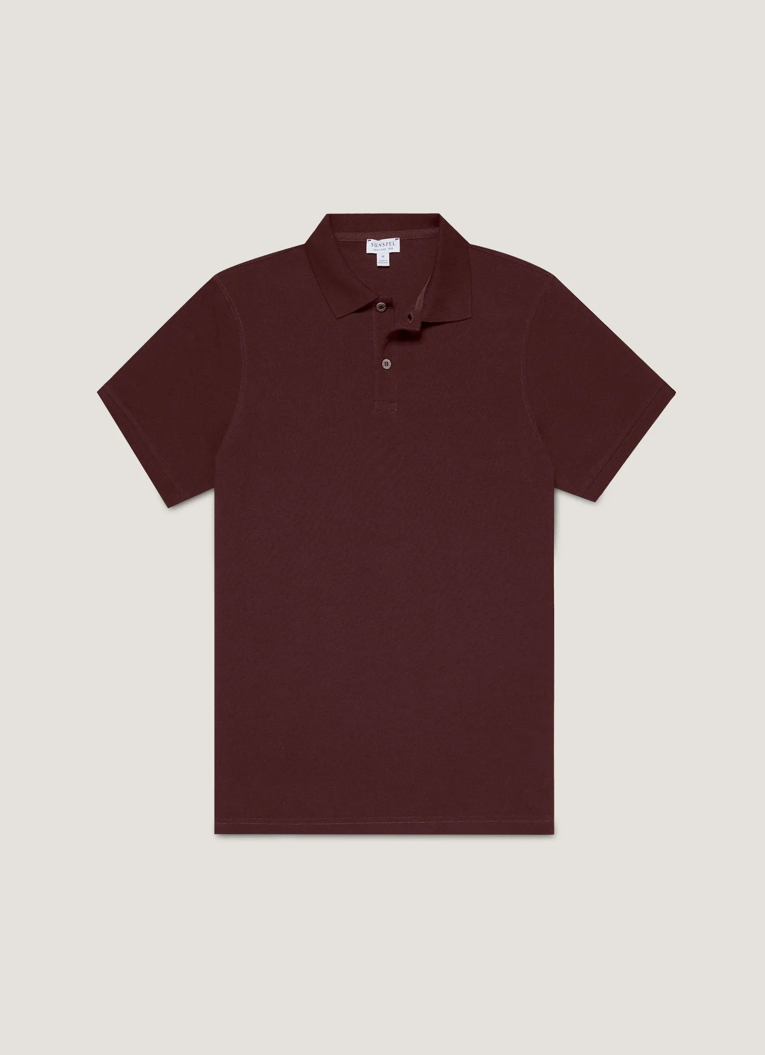 Men's Piqué Polo Shirt in Bakelite sold by Sunspel