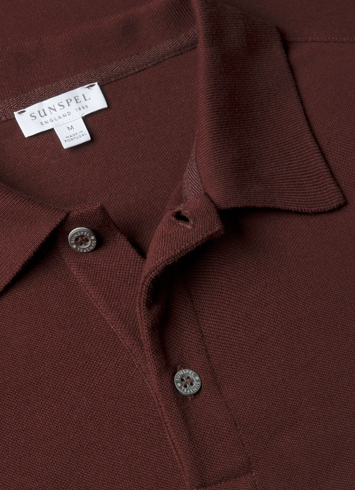Men's Piqué Polo Shirt in Bakelite sold by Sunspel product image thumbnail 4