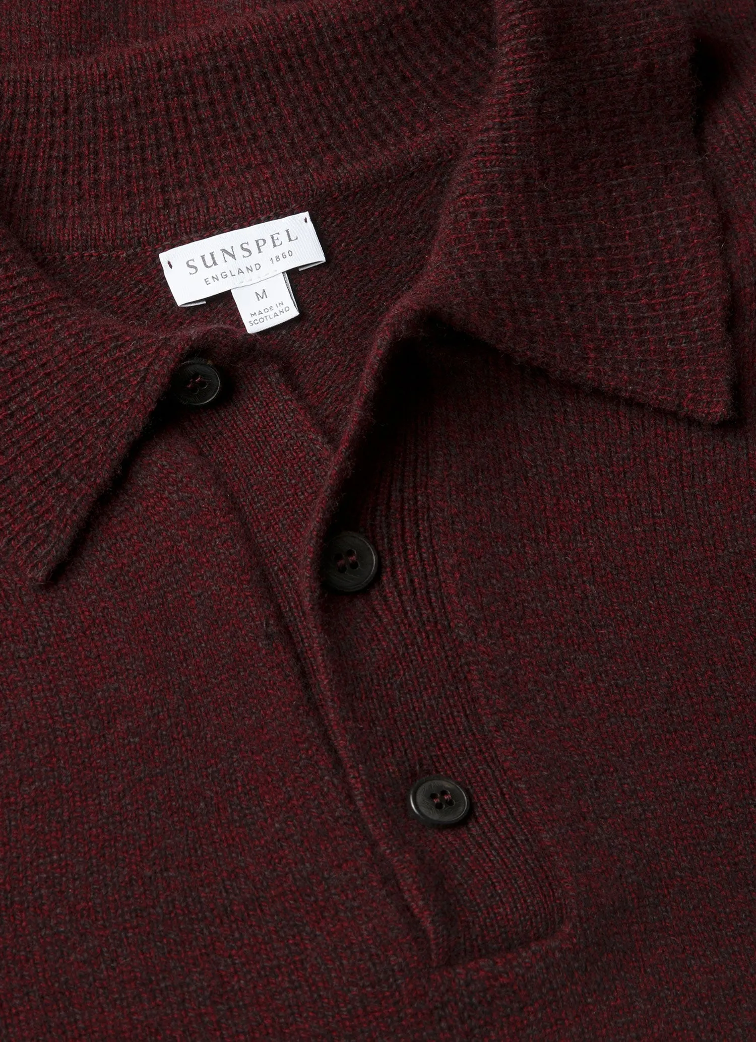 Men's Lambswool Polo Shirt in Bakelite Twist sold by Sunspel product image thumbnail 4
