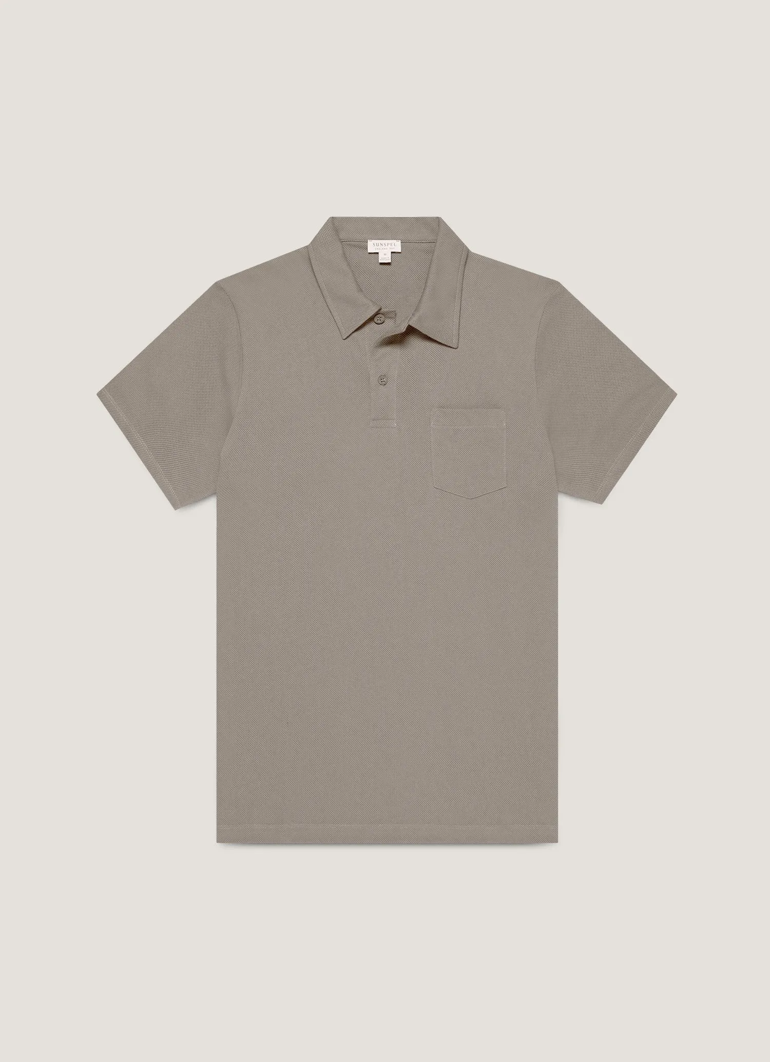 Men's Riviera Polo Shirt in Iron Grey sold by Sunspel
