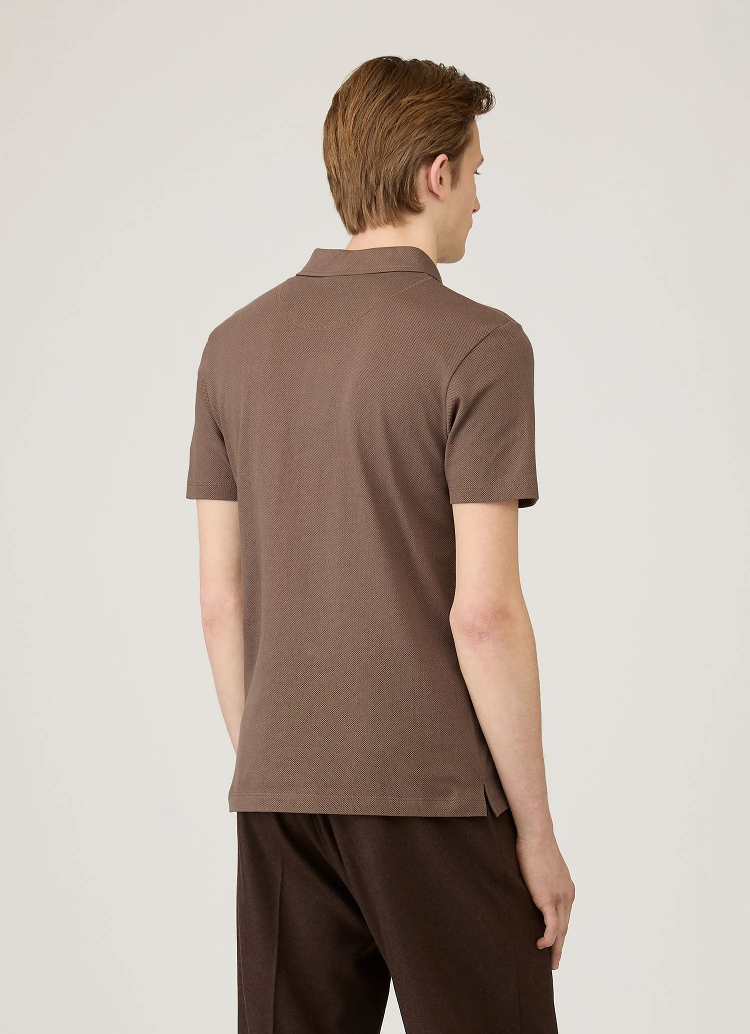 Men's Riviera Polo Shirt in Bark sold by Sunspel product image thumbnail 5