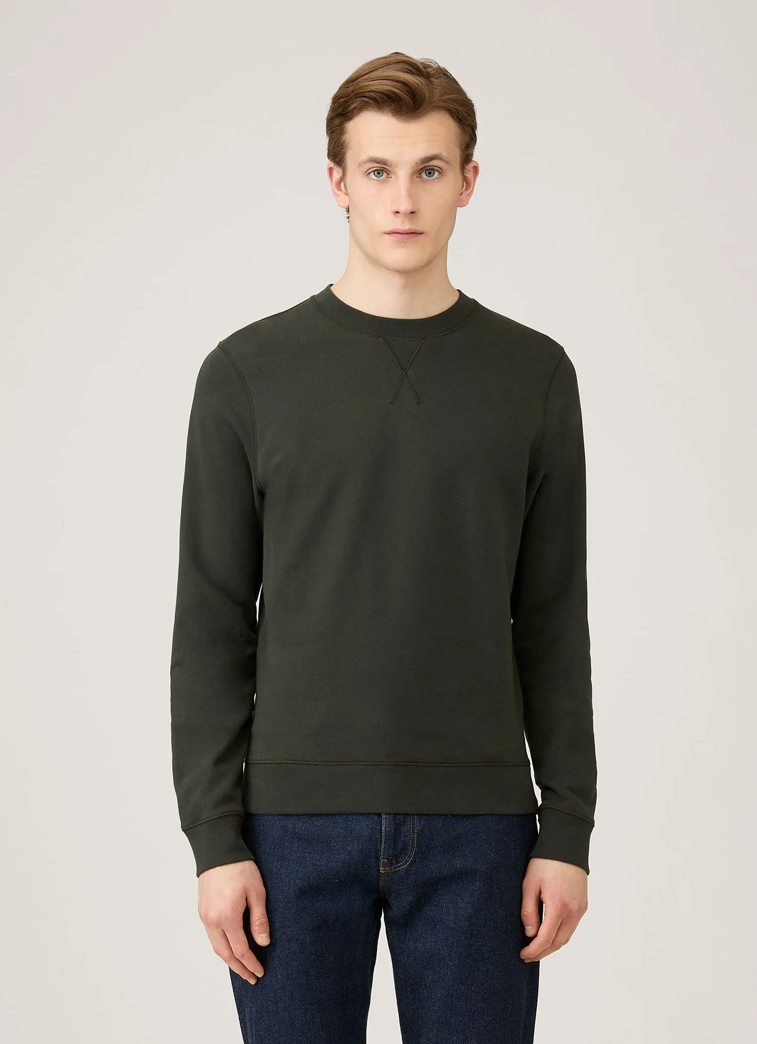 Men's Loopback Sweatshirt in Dark Green sold by Sunspel product image thumbnail 2