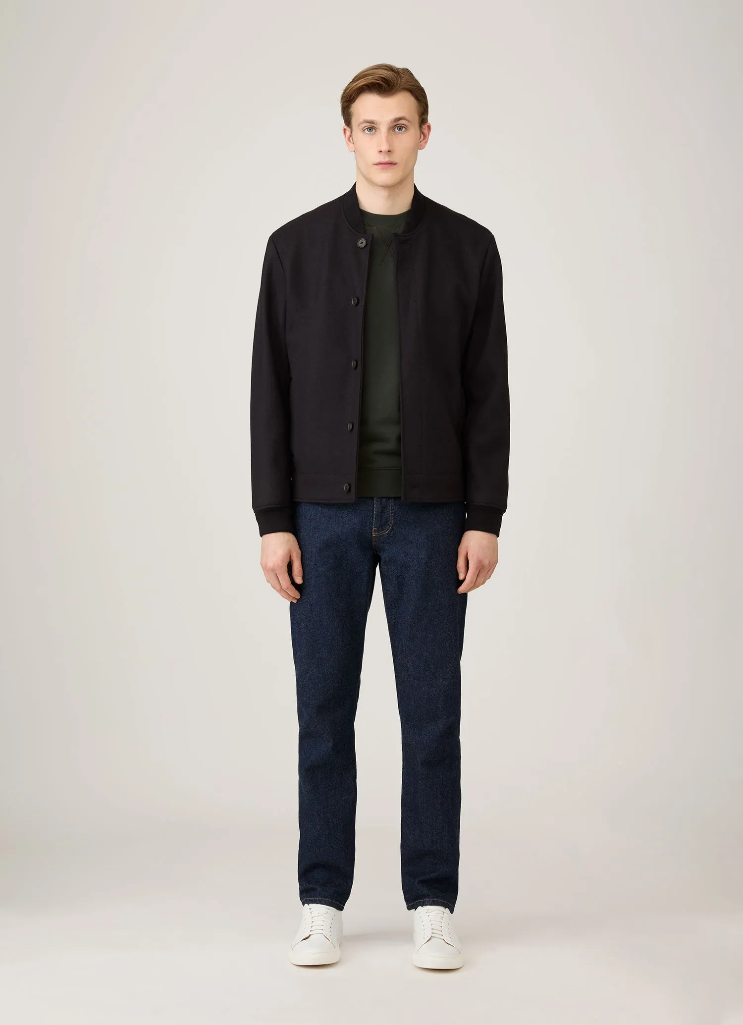 Men's Loopback Sweatshirt in Dark Green sold by Sunspel product image thumbnail 3