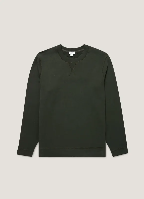 Men's Loopback Sweatshirt in Dark Green sold by Sunspel