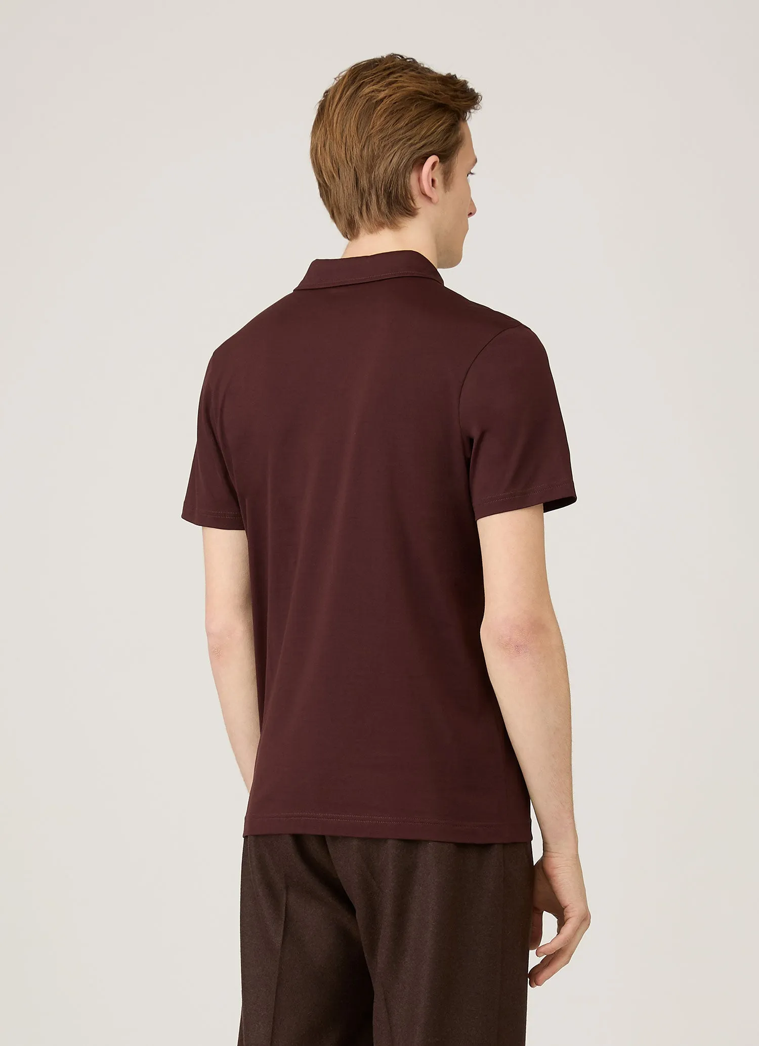 Men's Classic Jersey Polo Shirt in Bakelite sold by Sunspel product image thumbnail 5