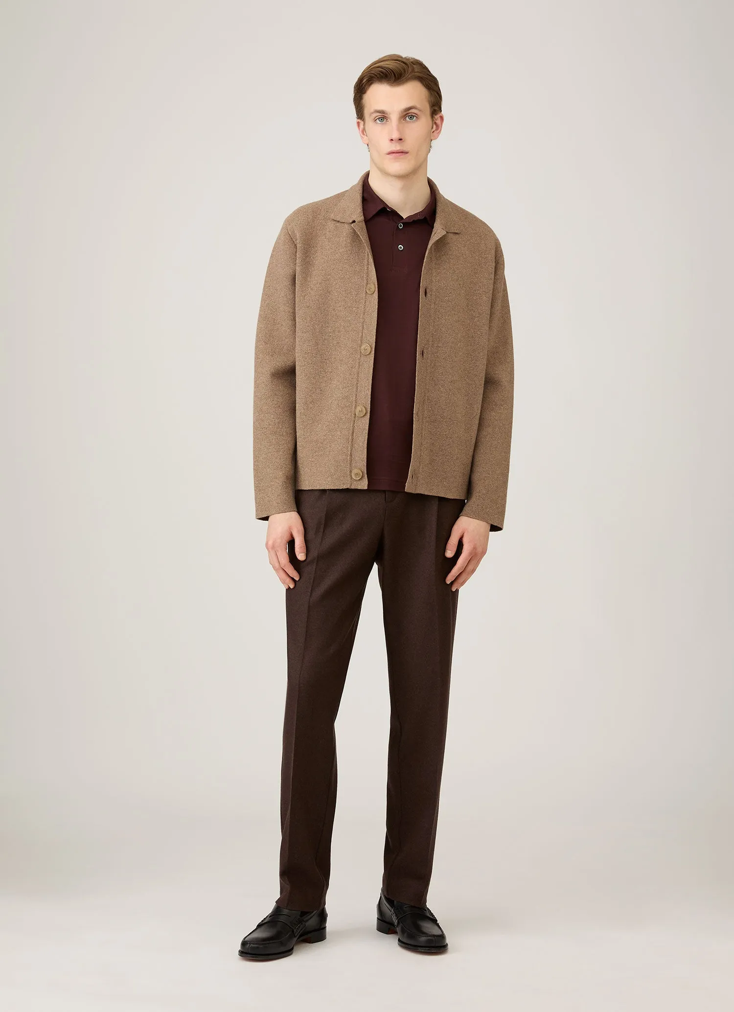 Men's Classic Jersey Polo Shirt in Bakelite sold by Sunspel product image thumbnail 3