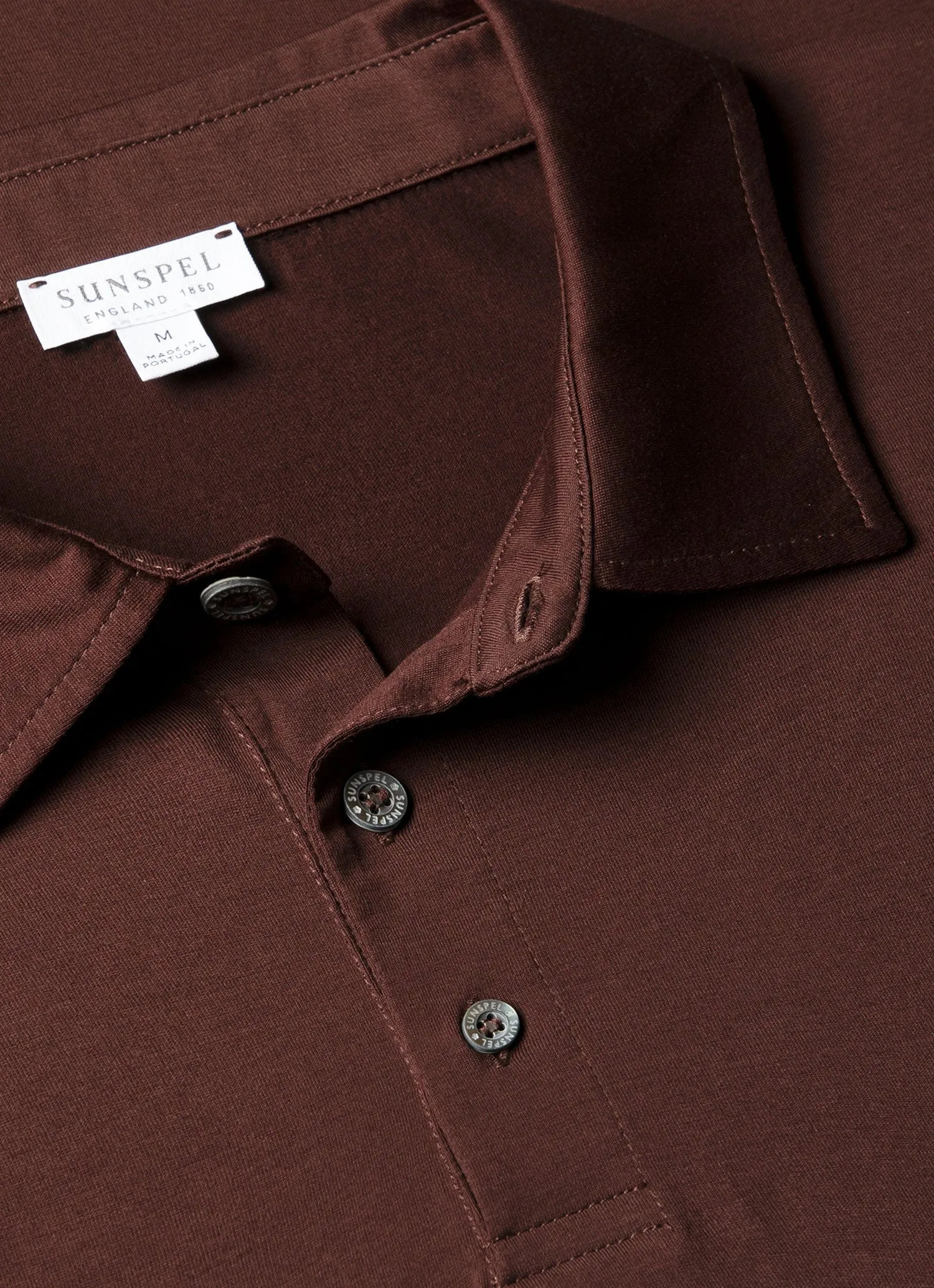 Men's Classic Jersey Polo Shirt in Bakelite sold by Sunspel product image thumbnail 4