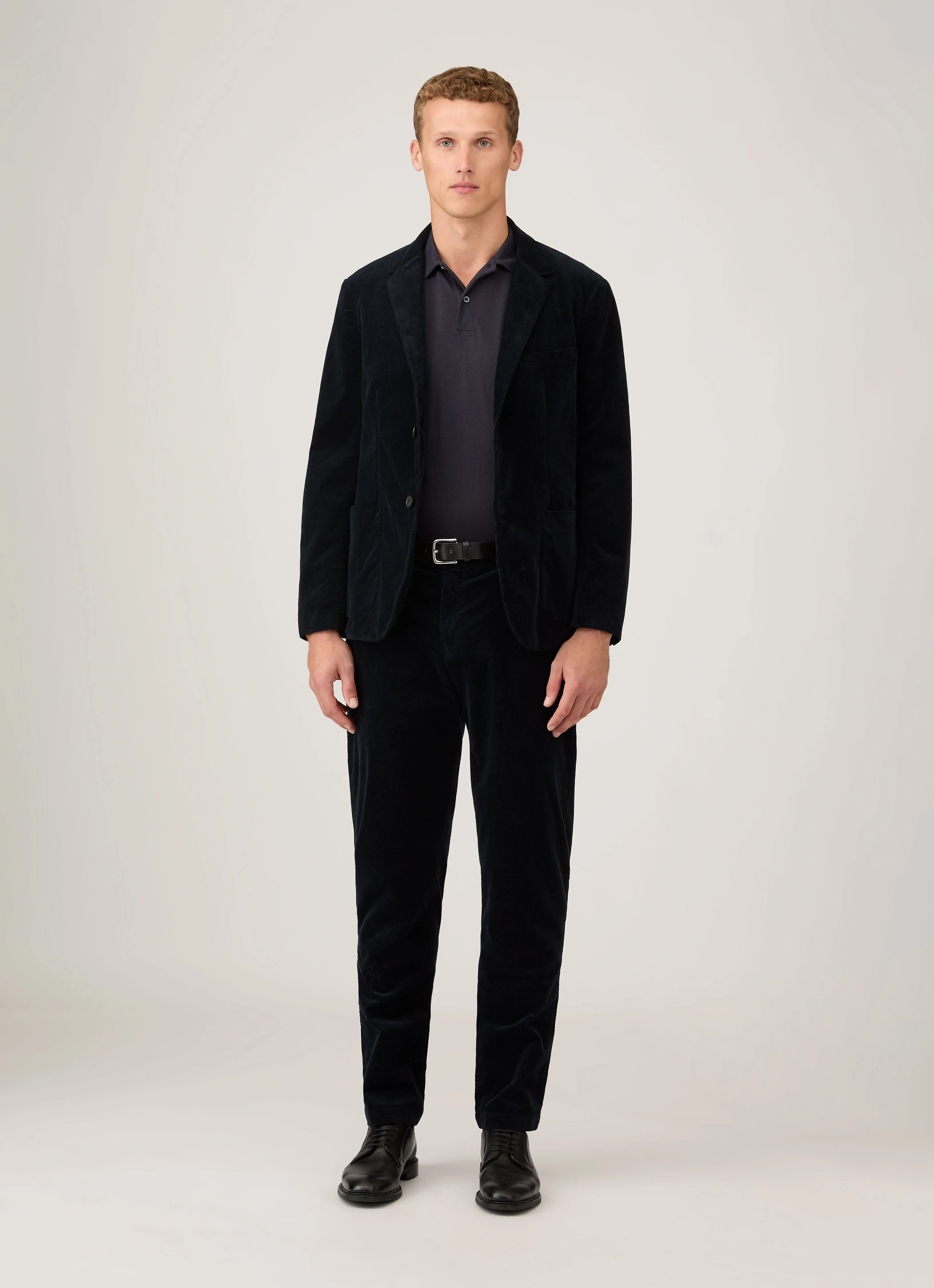 Men's Regular Fit Riviera Polo Shirt in Navy sold by Sunspel product image thumbnail 3