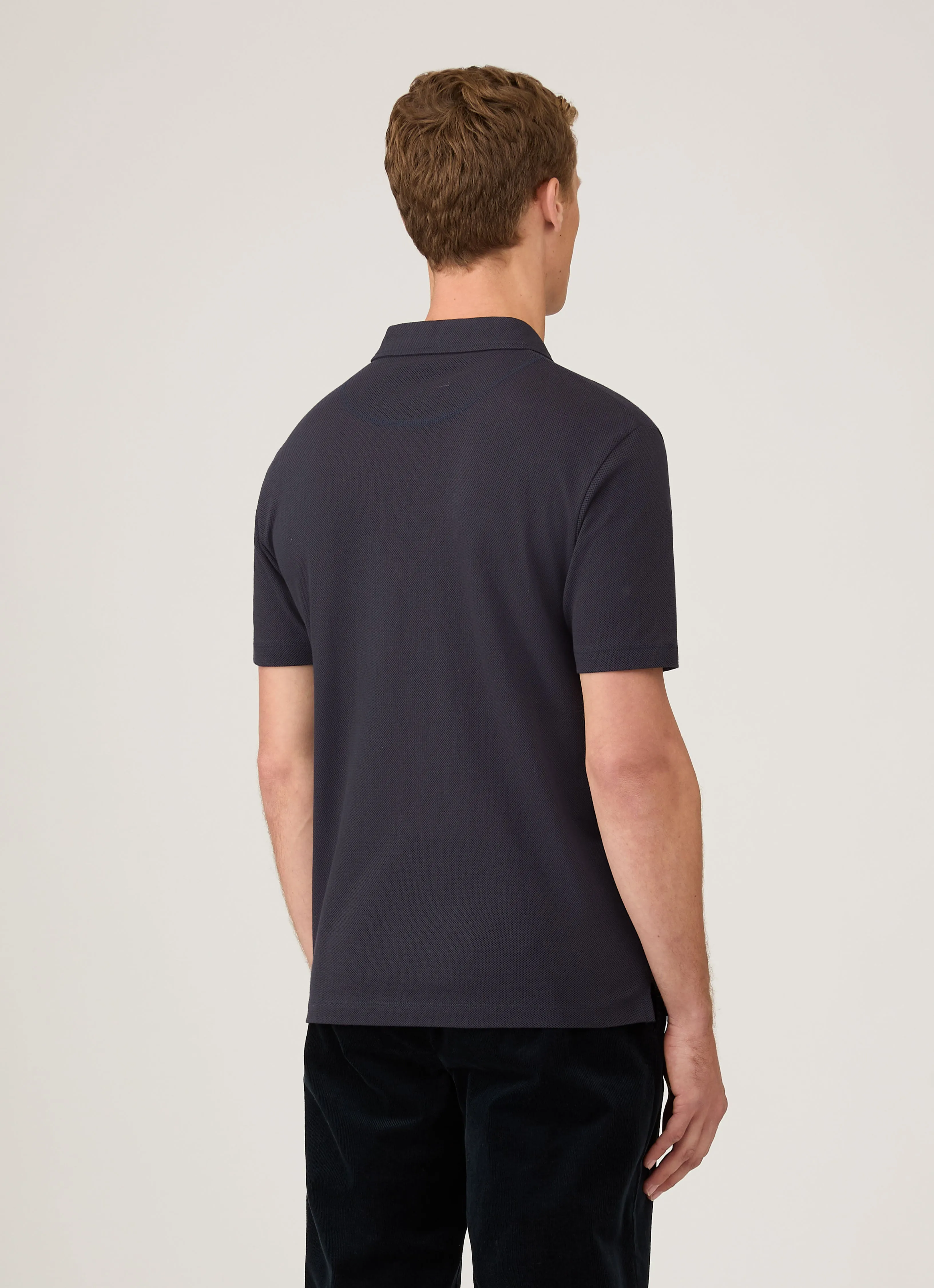 Men's Regular Fit Riviera Polo Shirt in Navy sold by Sunspel product image thumbnail 5