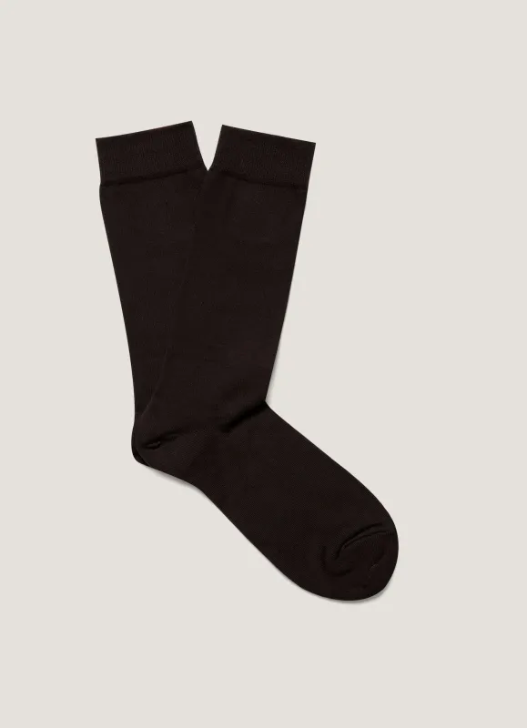 Men's Cotton Socks in Truffle sold by Sunspel