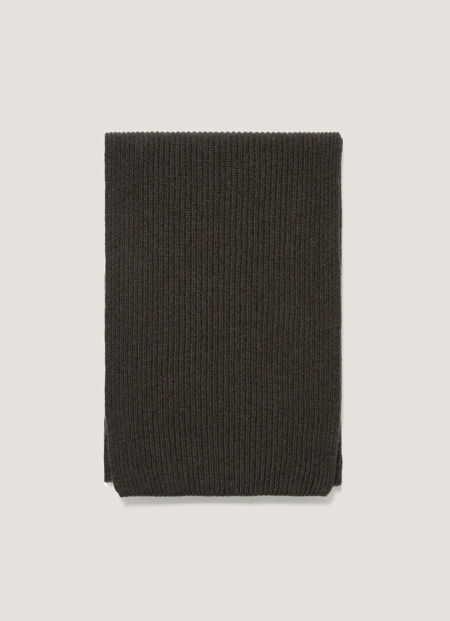 Cashmere Ribbed Scarf in Dark Green sold by Sunspel