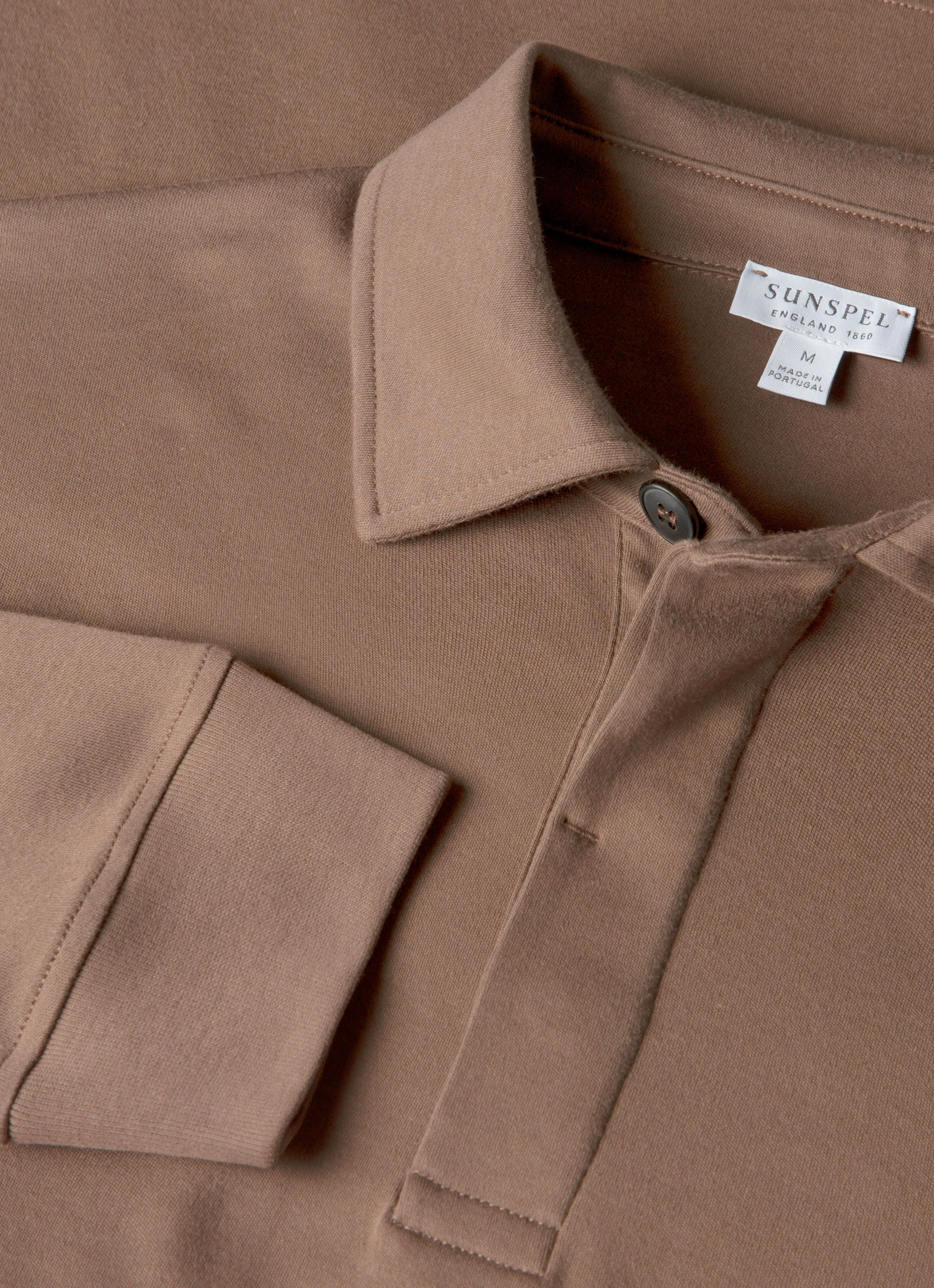 Men's Heavyweight Rugby Polo Shirt in Bark sold by Sunspel product image thumbnail 4