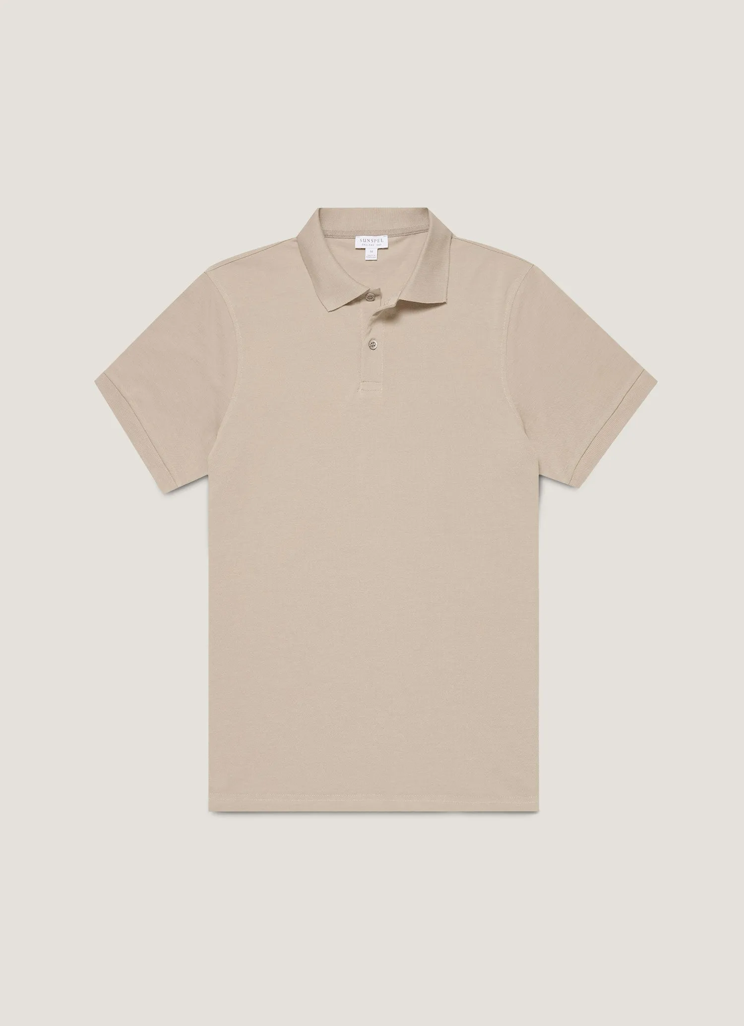 Men's Piqué Polo Shirt in Fog sold by Sunspel