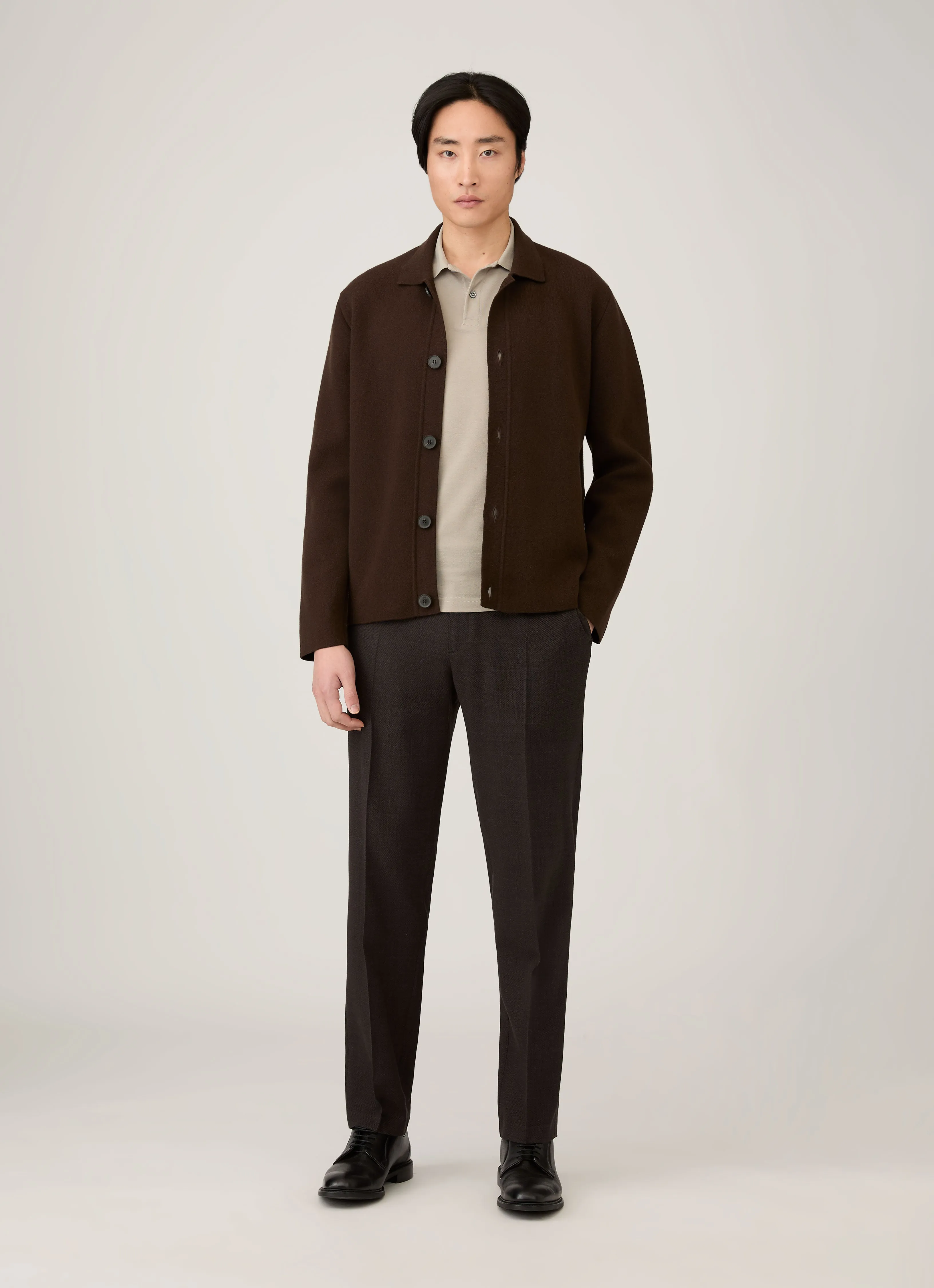 Men's Piqué Polo Shirt in Fog sold by Sunspel product image thumbnail 3