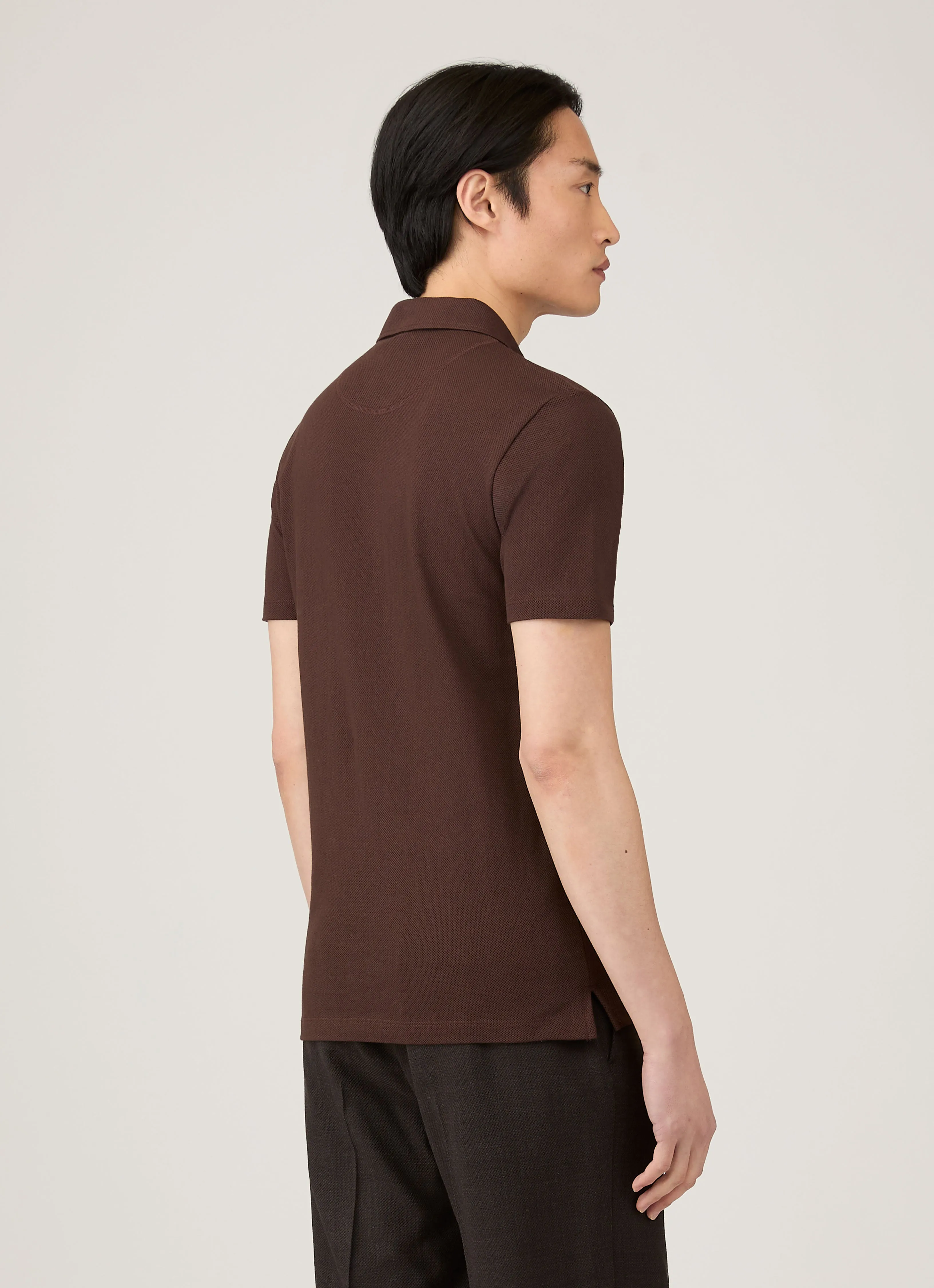 Men's Riviera Polo Shirt in Bakelite sold by Sunspel product image thumbnail 5