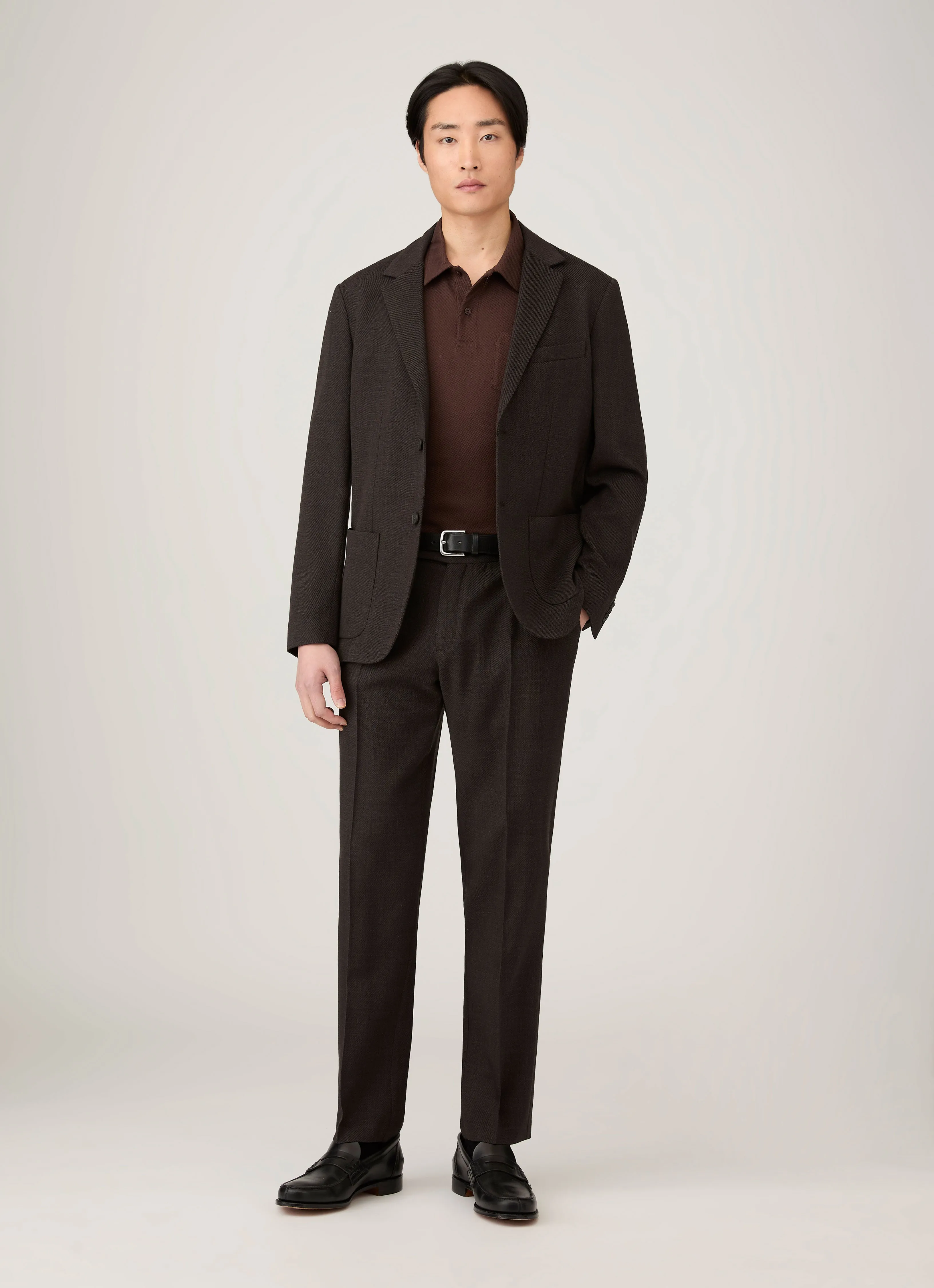 Men's Riviera Polo Shirt in Bakelite sold by Sunspel product image thumbnail 3