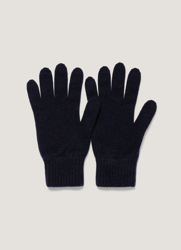 Cashmere Gloves in Navy sold by Sunspel