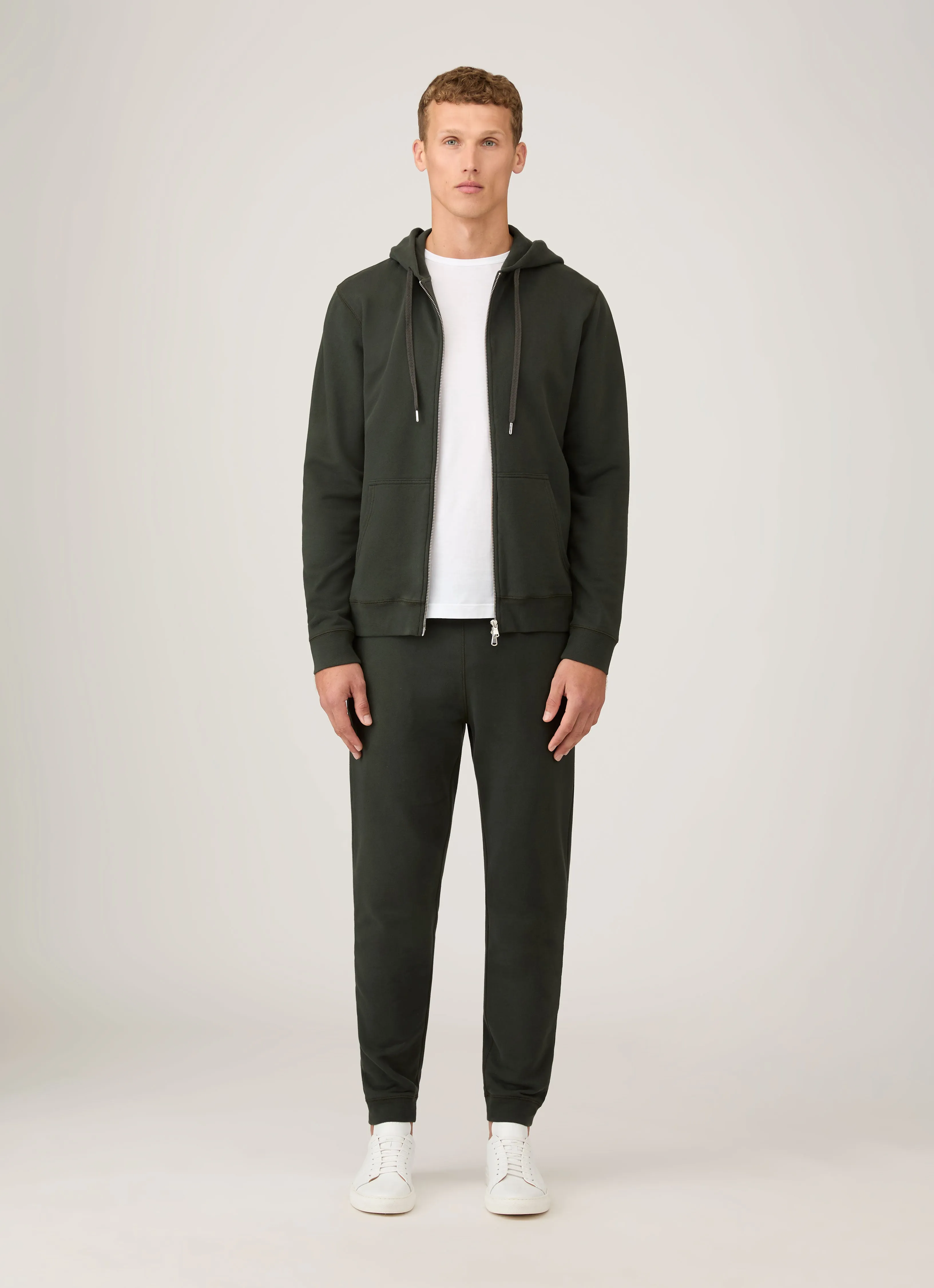 Men's Loopback Sweatpants in Dark Green sold by Sunspel product image thumbnail 3