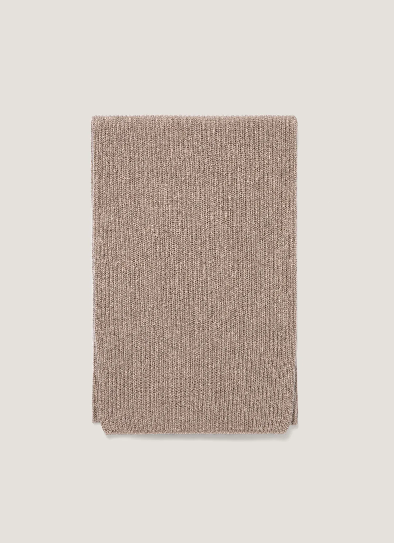 Cashmere Ribbed Scarf in Mink sold by Sunspel