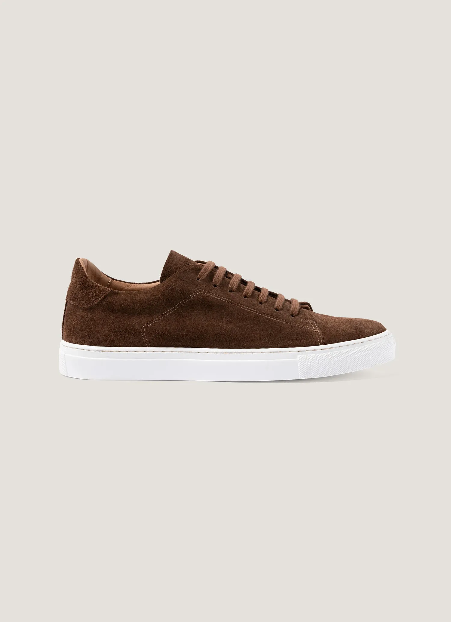 Men's Suede Tennis Shoe in Brown sold by Sunspel