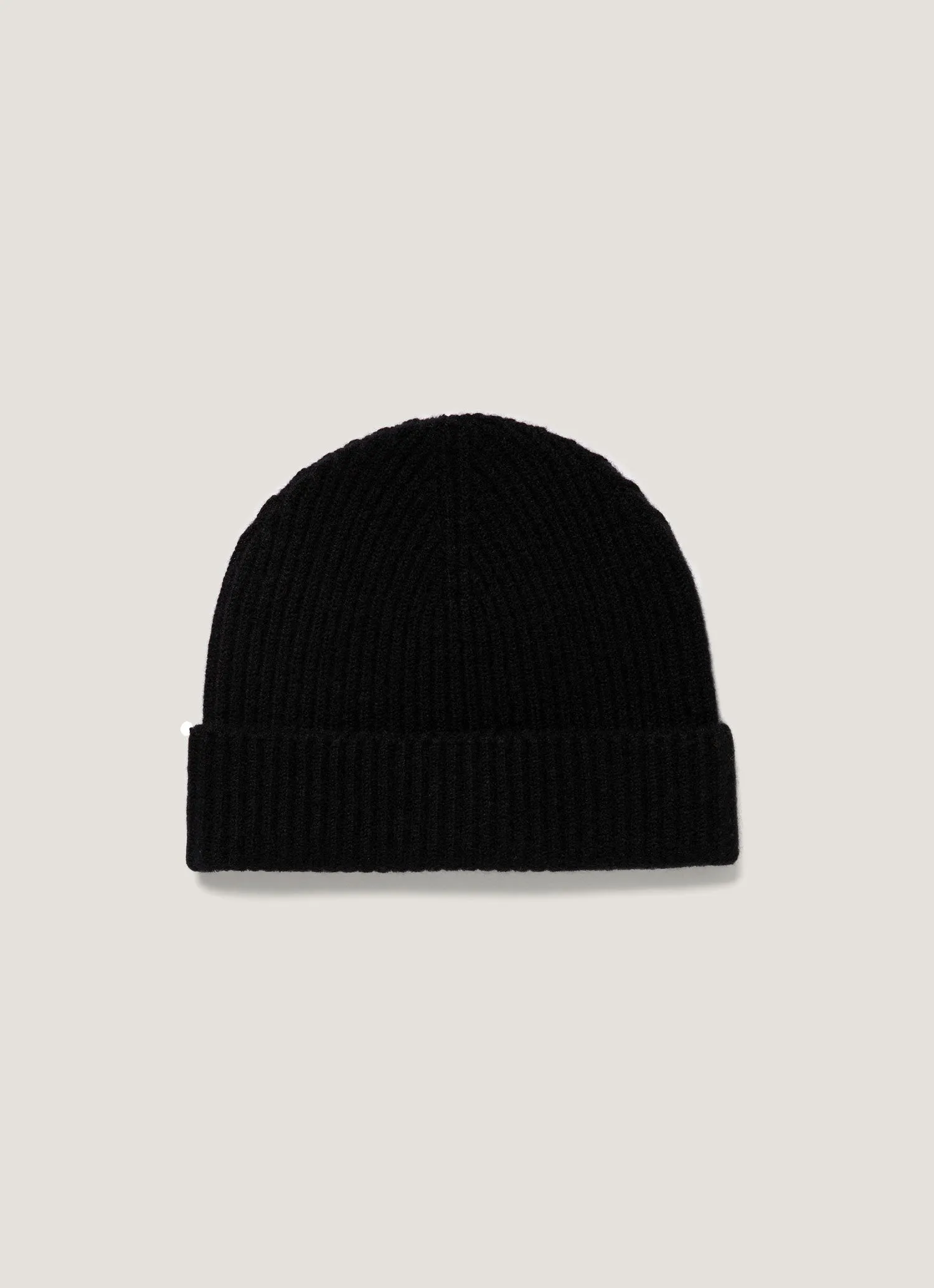 Cashmere Ribbed Hat in Black sold by Sunspel