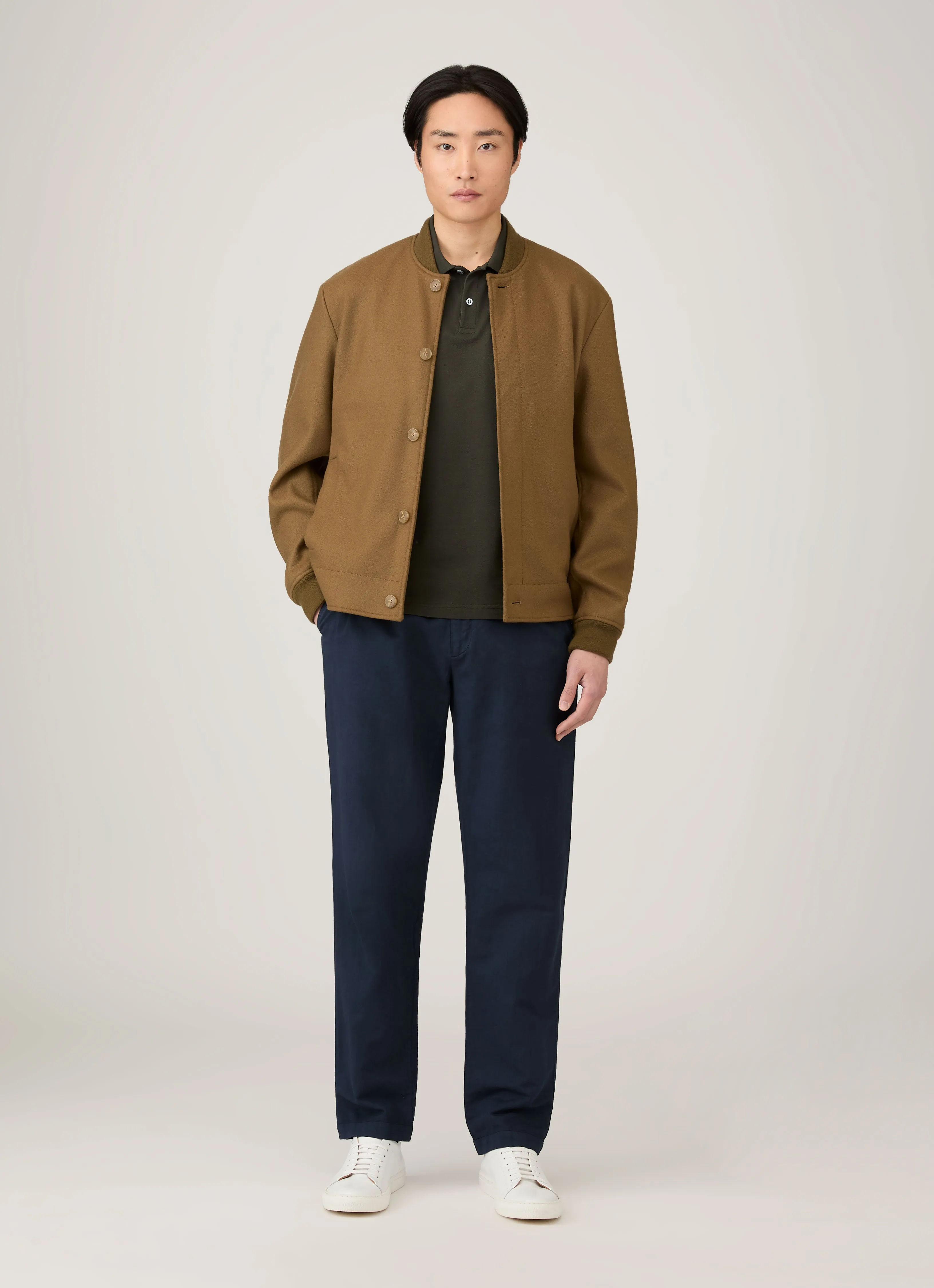 Men's Piqué Polo Shirt in Dark Green sold by Sunspel product image thumbnail 3