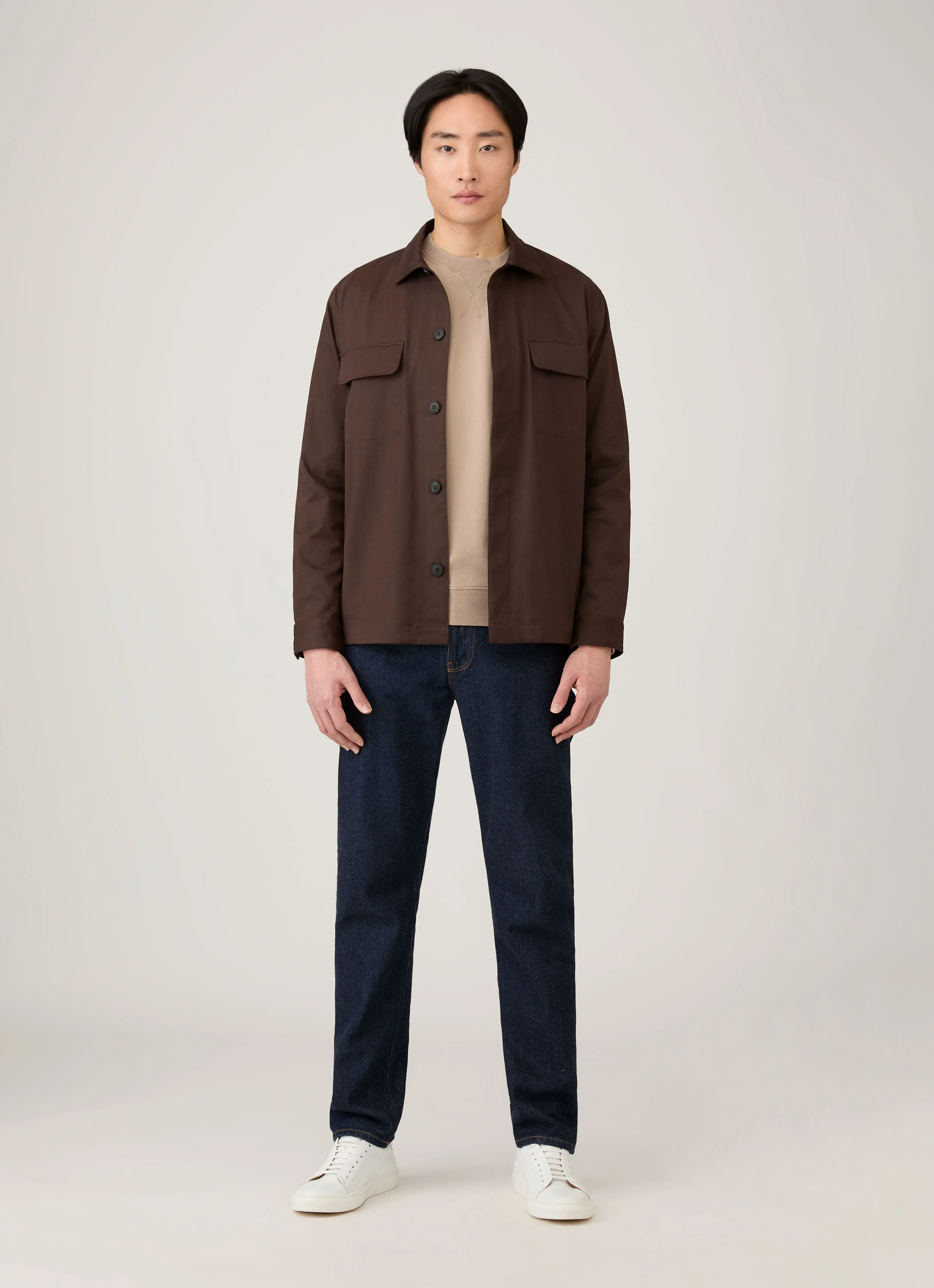 Men's Loopback Sweatshirt in Mink sold by Sunspel product image thumbnail 3