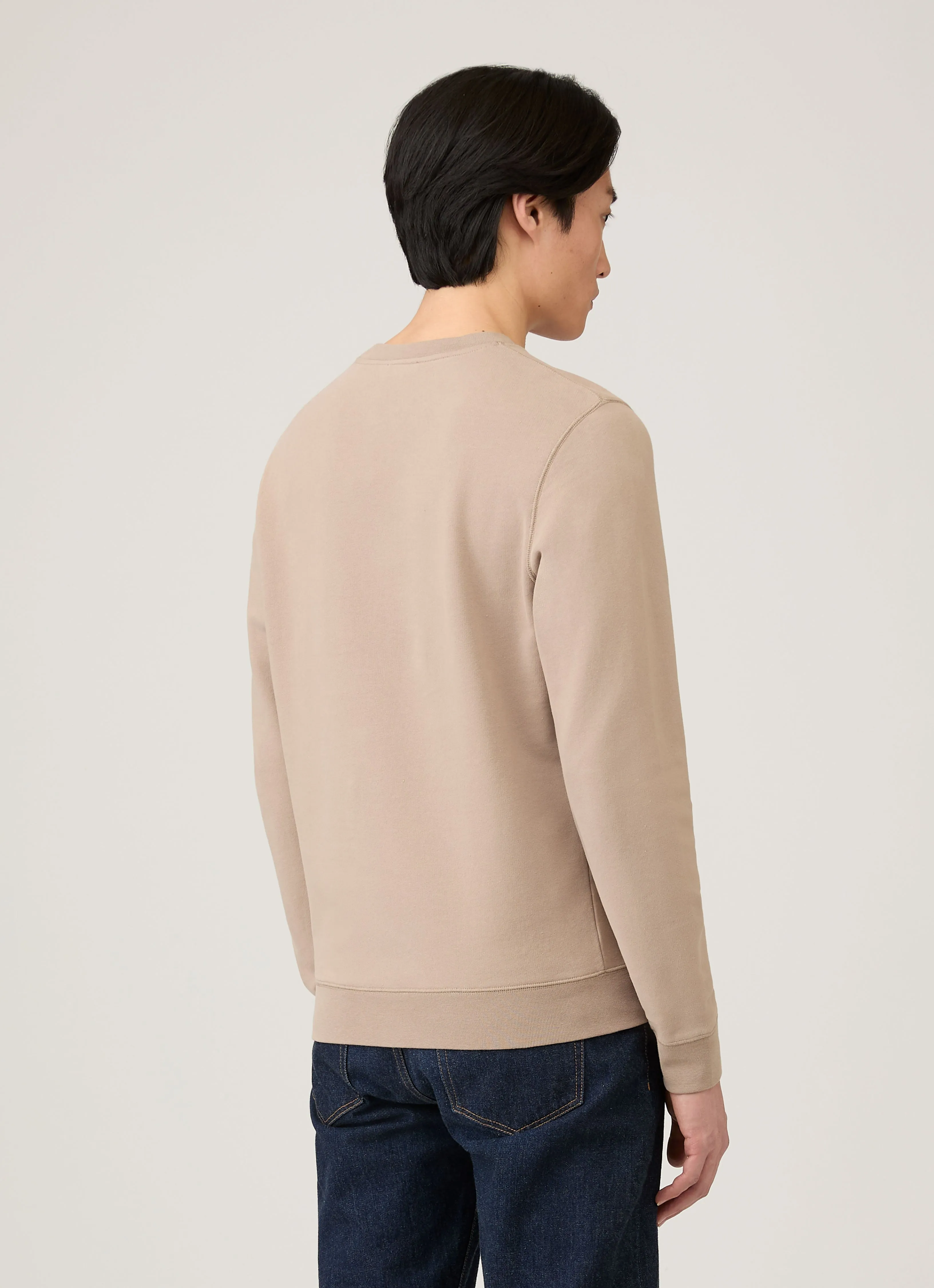 Men's Loopback Sweatshirt in Mink sold by Sunspel product image thumbnail 5