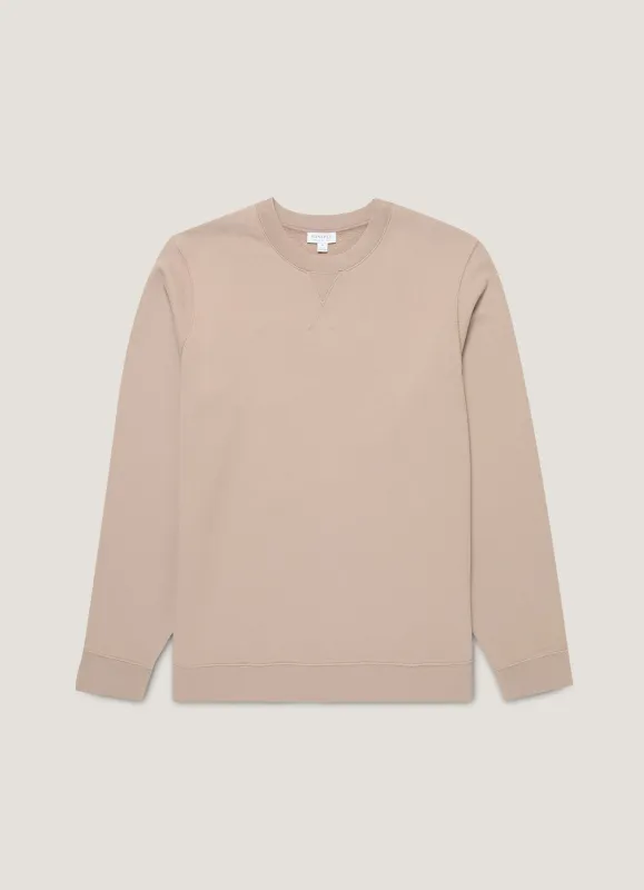 Men's Loopback Sweatshirt in Mink sold by Sunspel